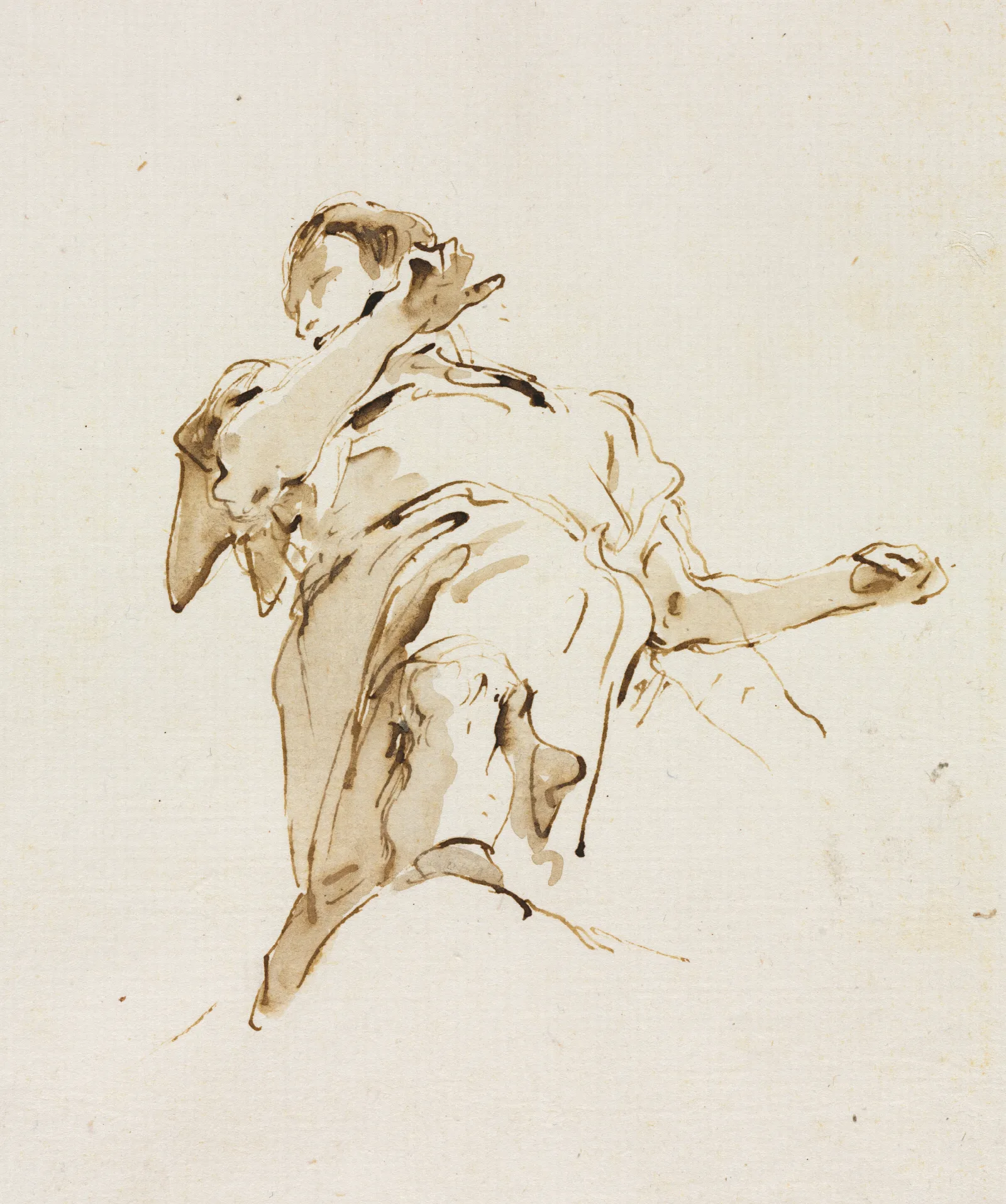 Figure Seen From Below Wall Art by Giovanni Battista Tiepolo - Canvas Print