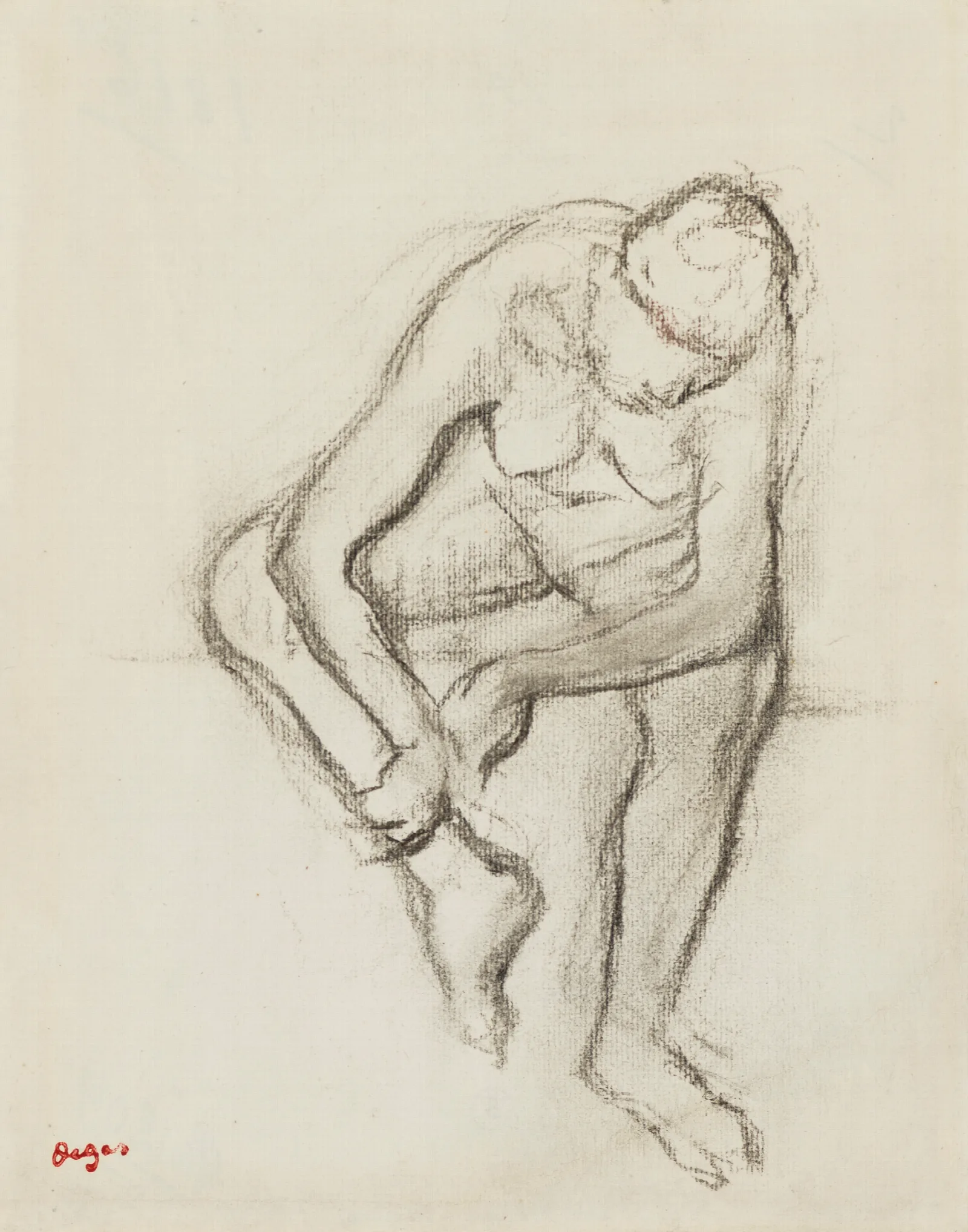 Femme Nue Assise 8 Wall Art by Edgar Degas - Canvas Print