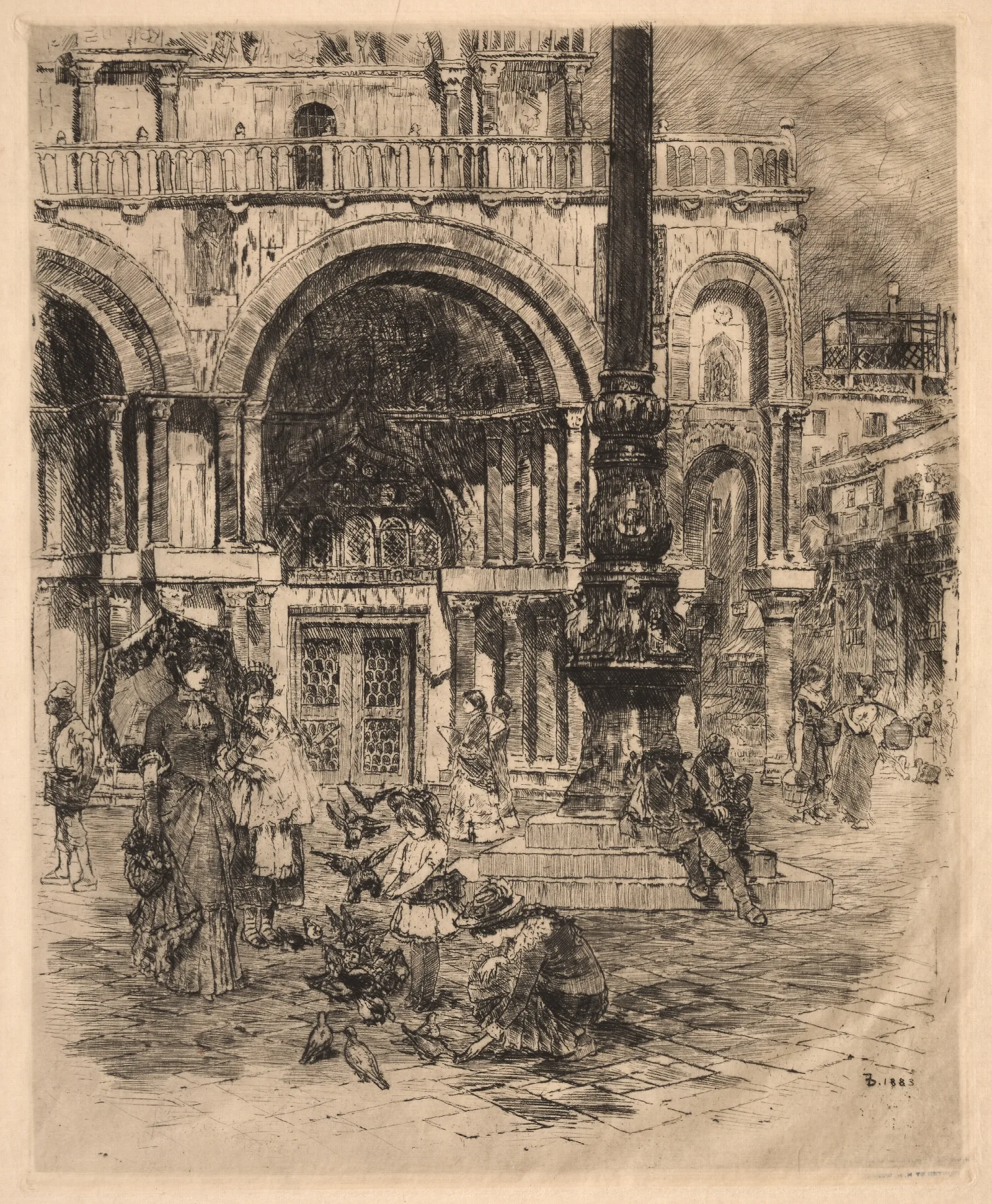 Piazza San Marco Venice 7 Wall Art by Frank Duveneck - Canvas Print
