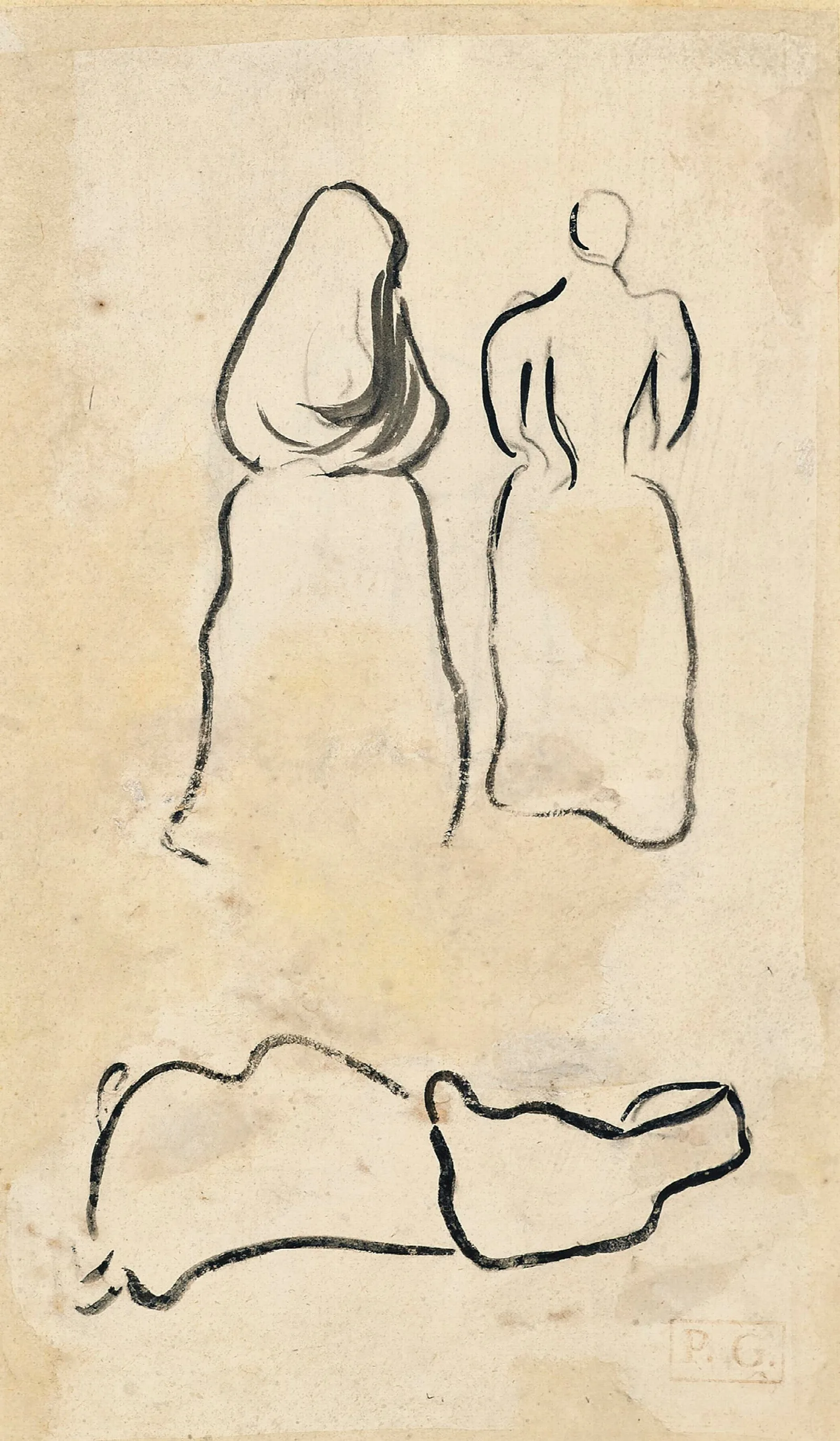Silhouettes De Femmes Wall Art by Paul Gauguin - Canvas Print