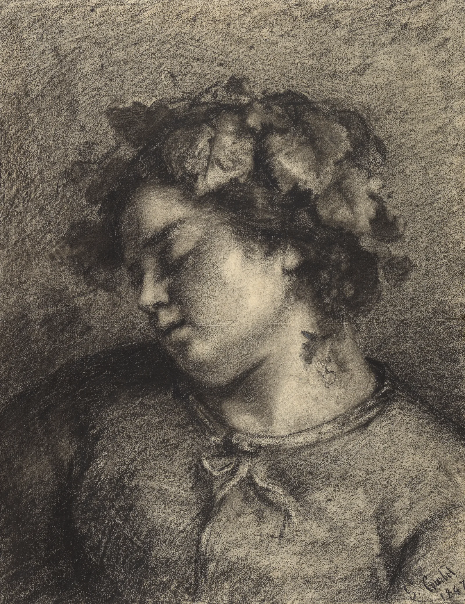 Head Of A Sleeping Bacchante Wall Art by Gustave Courbet - Canvas Print