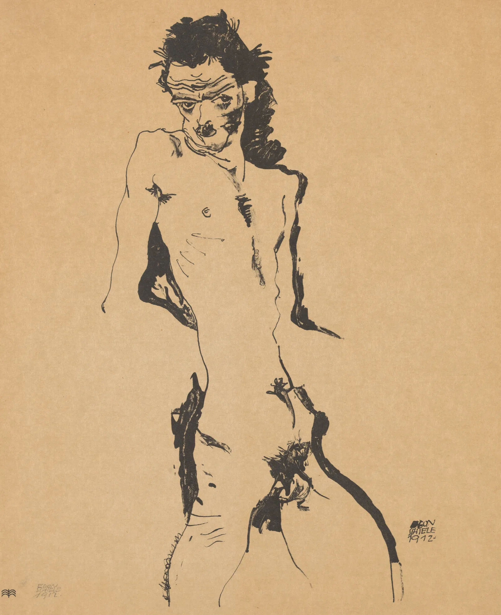 Selbstportrat 4 Wall Art by Egon Schiele - Canvas Print