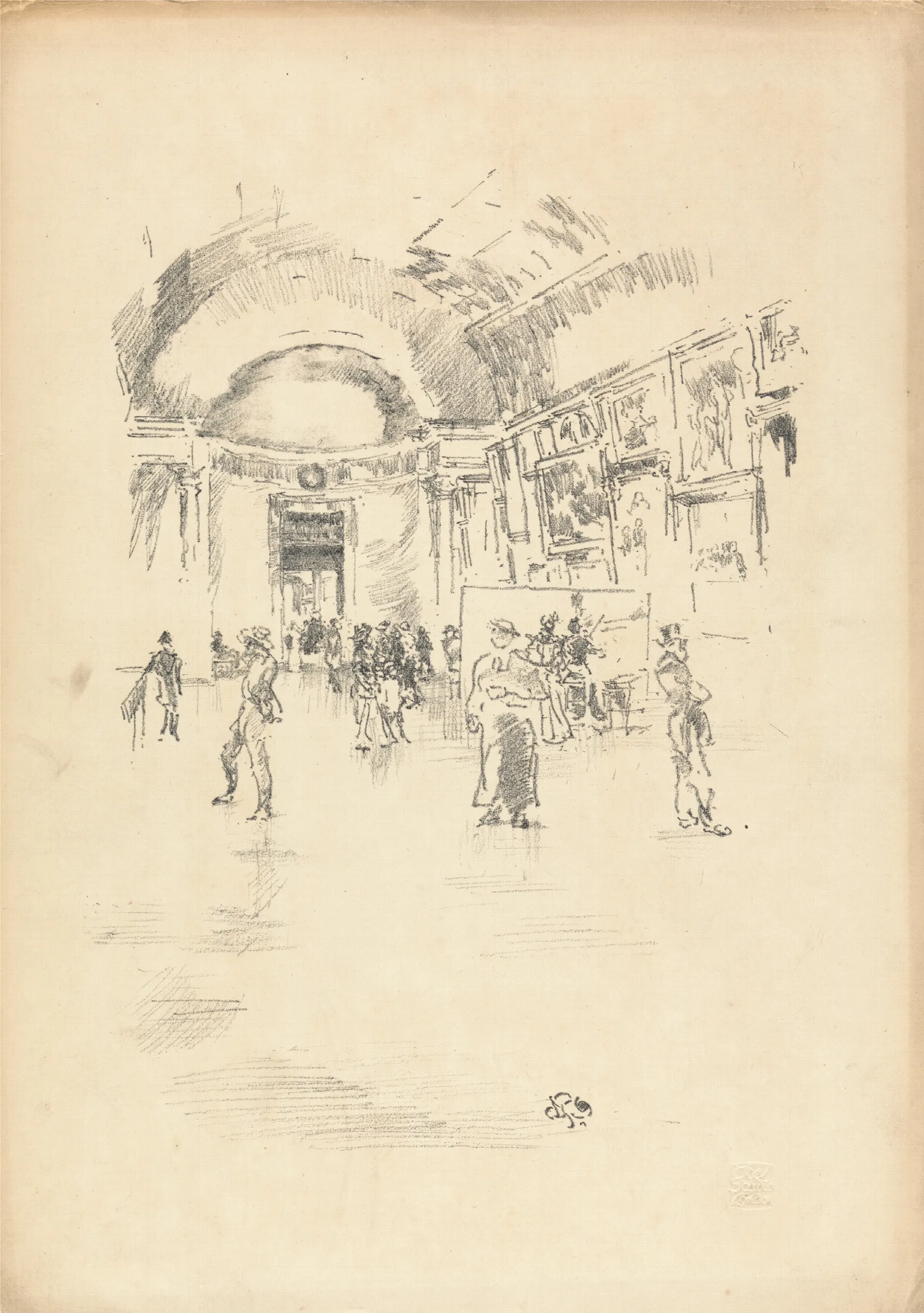 The Long Gallery Louvre Wall Art by James Abbott McNeill Whistler - Canvas Print