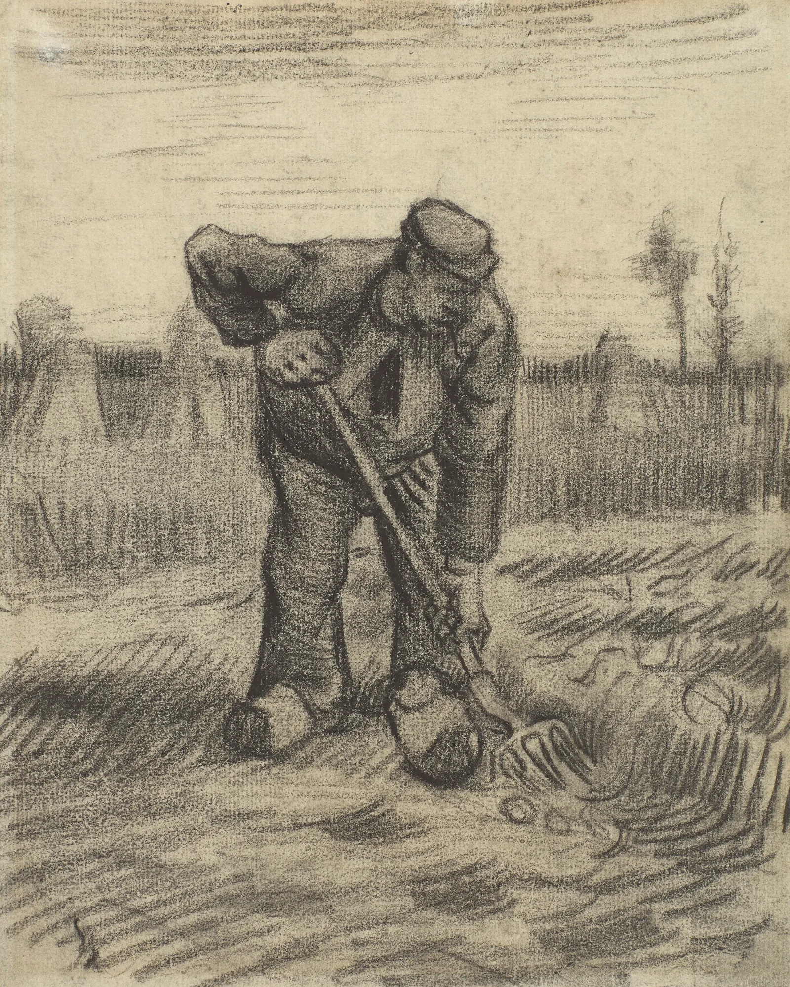 Aardappelrooier Wall Art by Vincent van Gogh - Canvas Print
