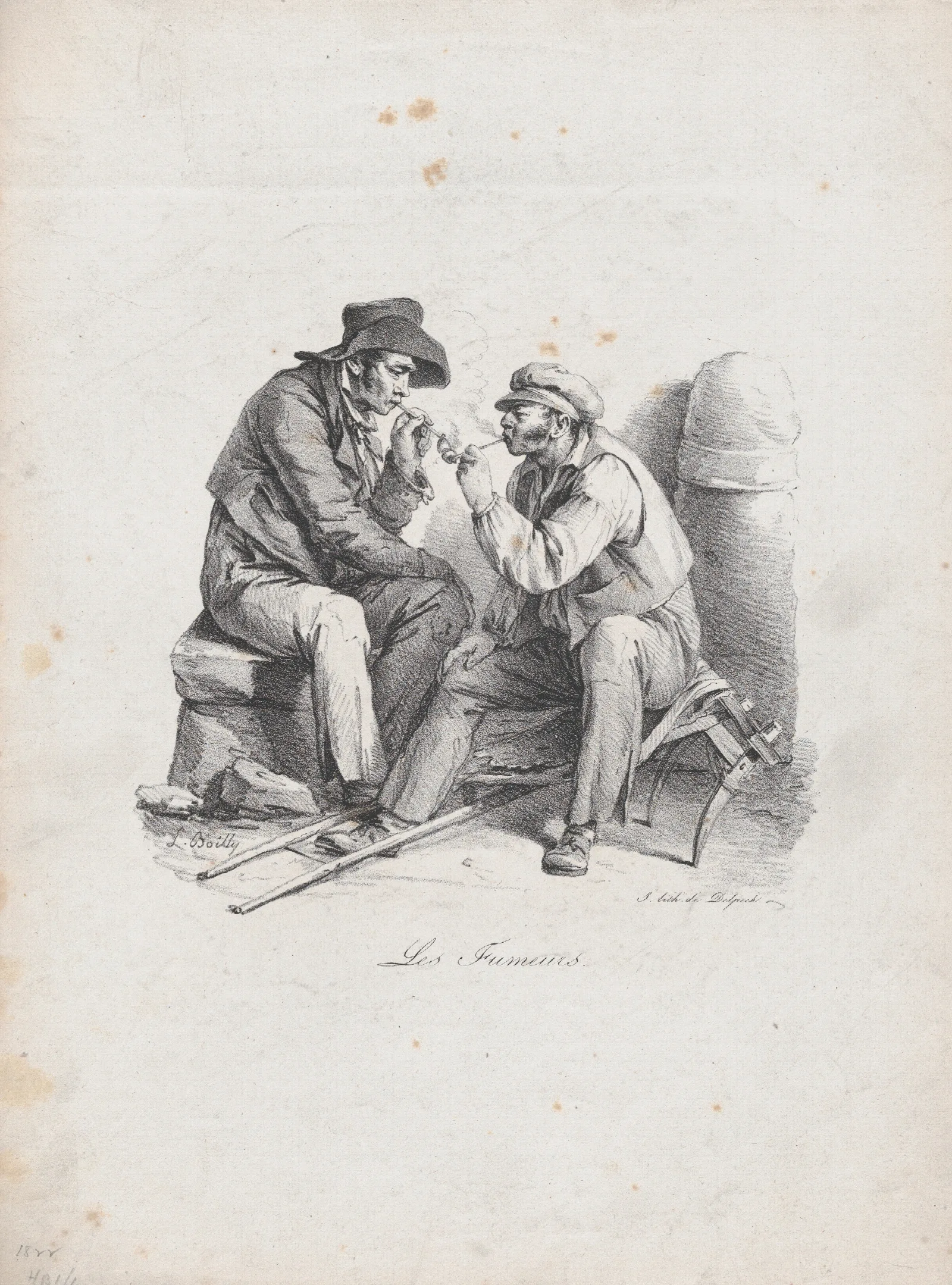 The Smokers 3 Wall Art by Louis-Léopold Boilly - Canvas Print