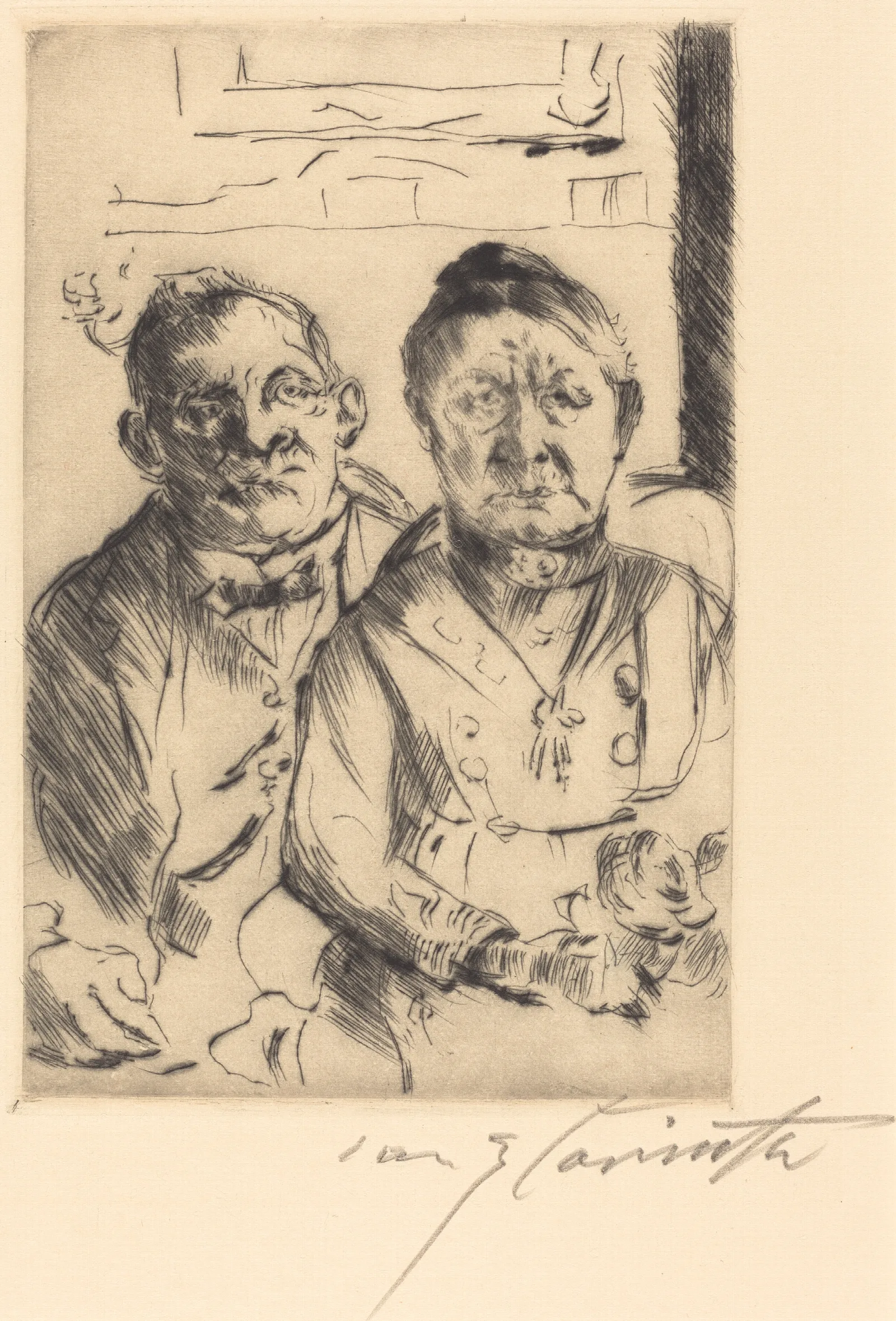 Couple From East Prussia Ostpreussisches Ehepaar Wall Art by Lovis Corinth - Canvas Print
