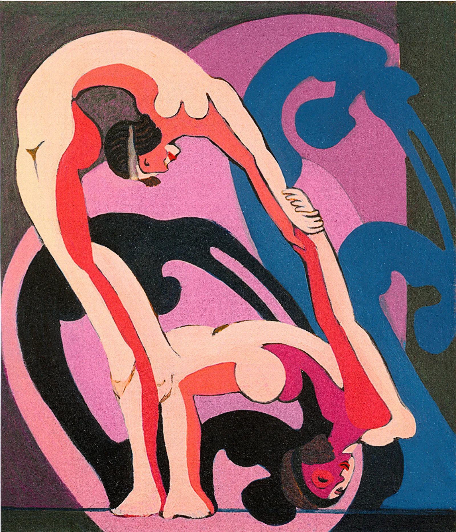 Two Acrobats Wall Art by Ernst Ludwig Kirchner - Canvas Print
