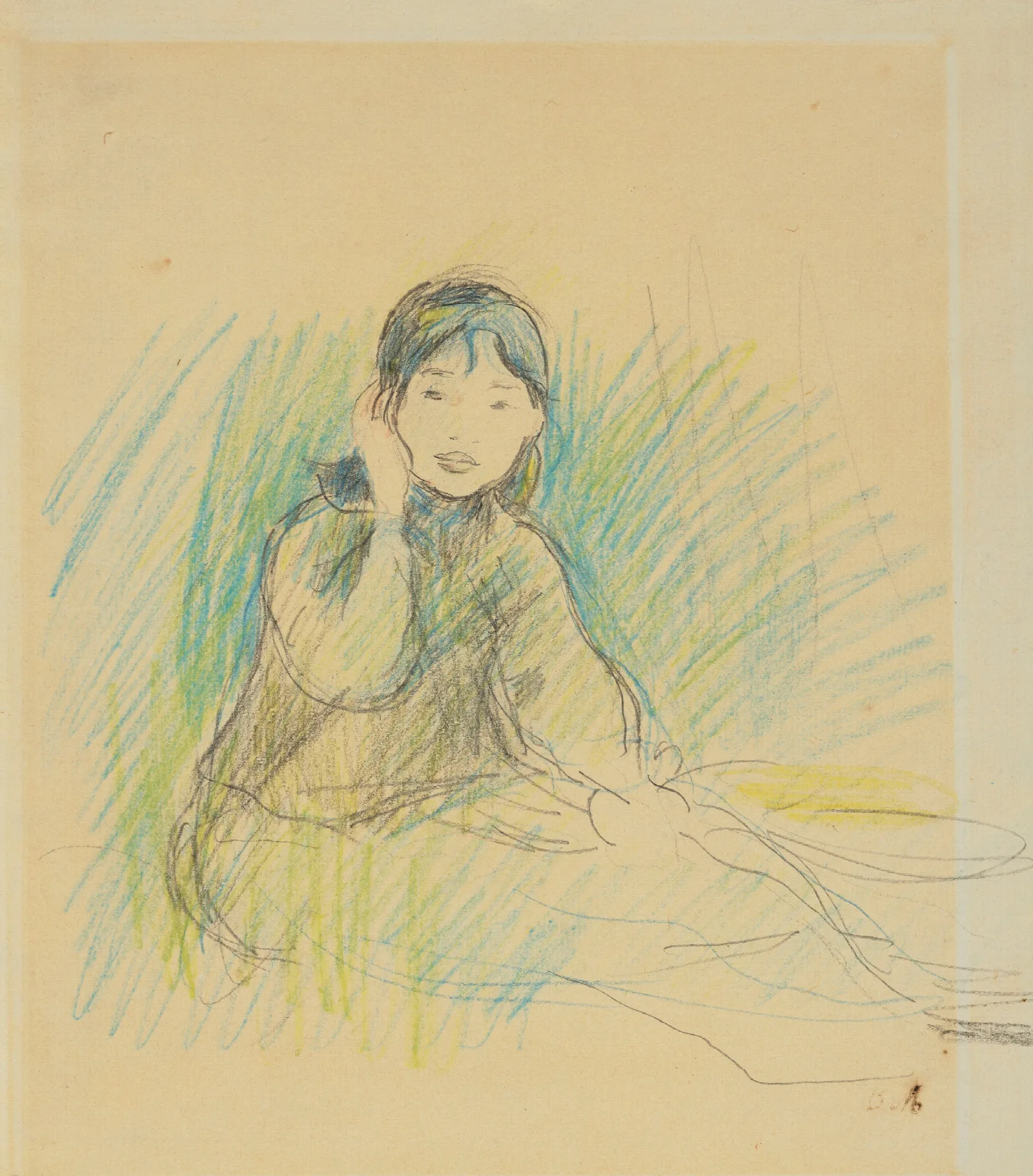 Portrait De Mademoiselle Dufour Wall Art by Berthe Morisot - Canvas Print