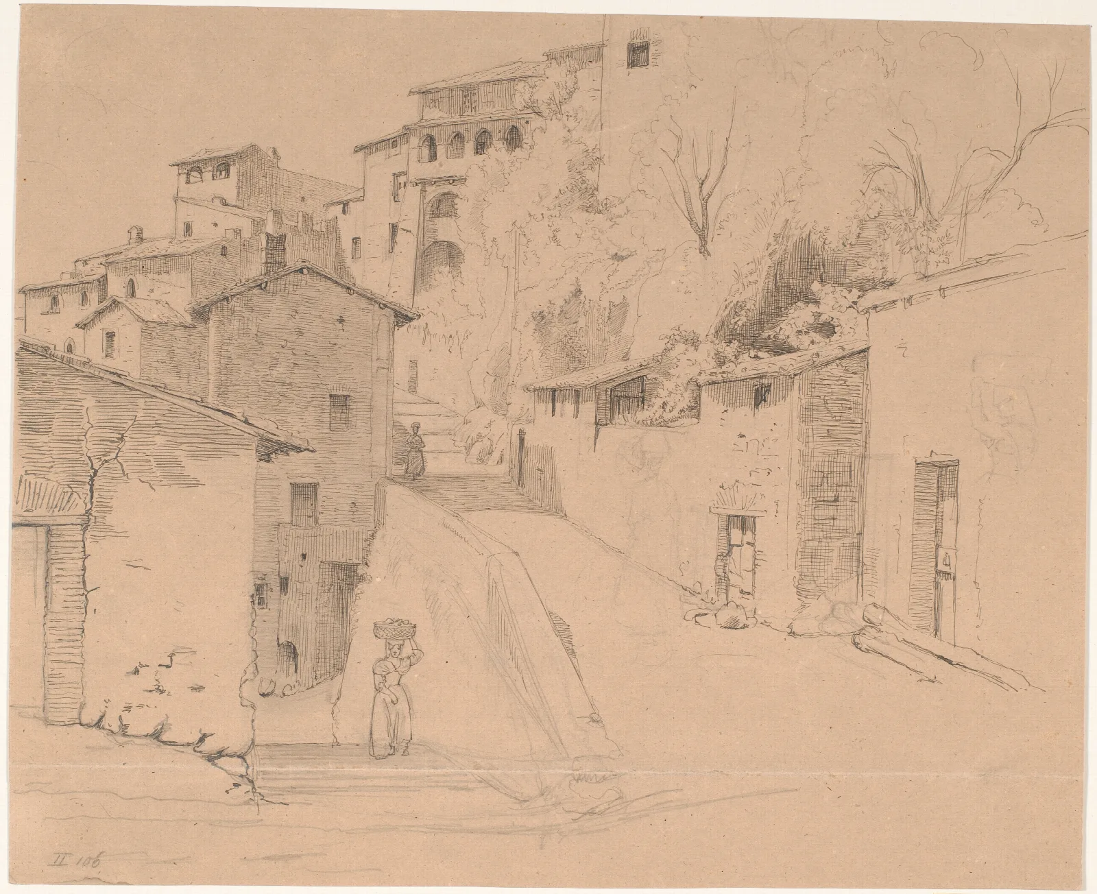 Via Piave Med La Porta Su I Olevano Romano Wall Art by Wilhelm Marstrand - Canvas Print