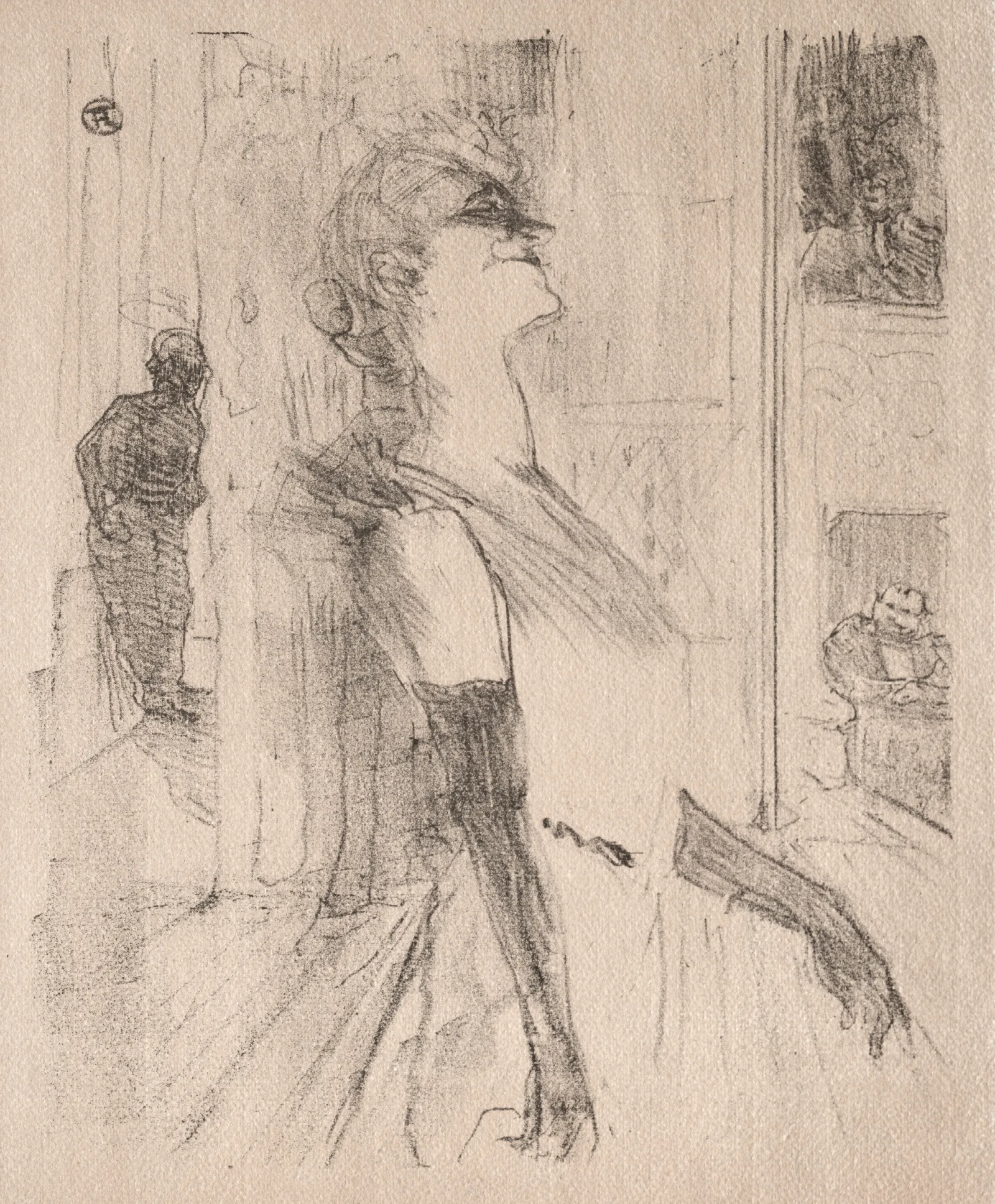 Yvette Guilbert Sur La Scene Wall Art by Henri de Toulouse-Lautrec - Canvas Print
