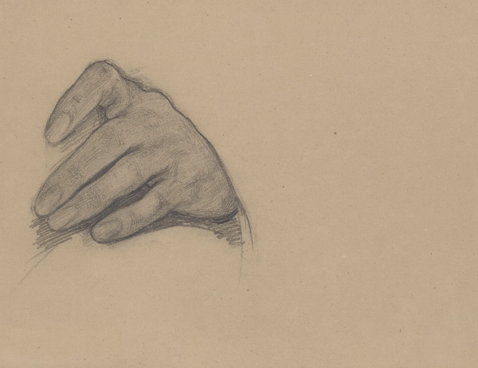 Study Of The Left Hand Of Wladyslaw Jagiello For The Painting Queen Jadwigas Oath Wall Art by Józef Simmler - Canvas Print