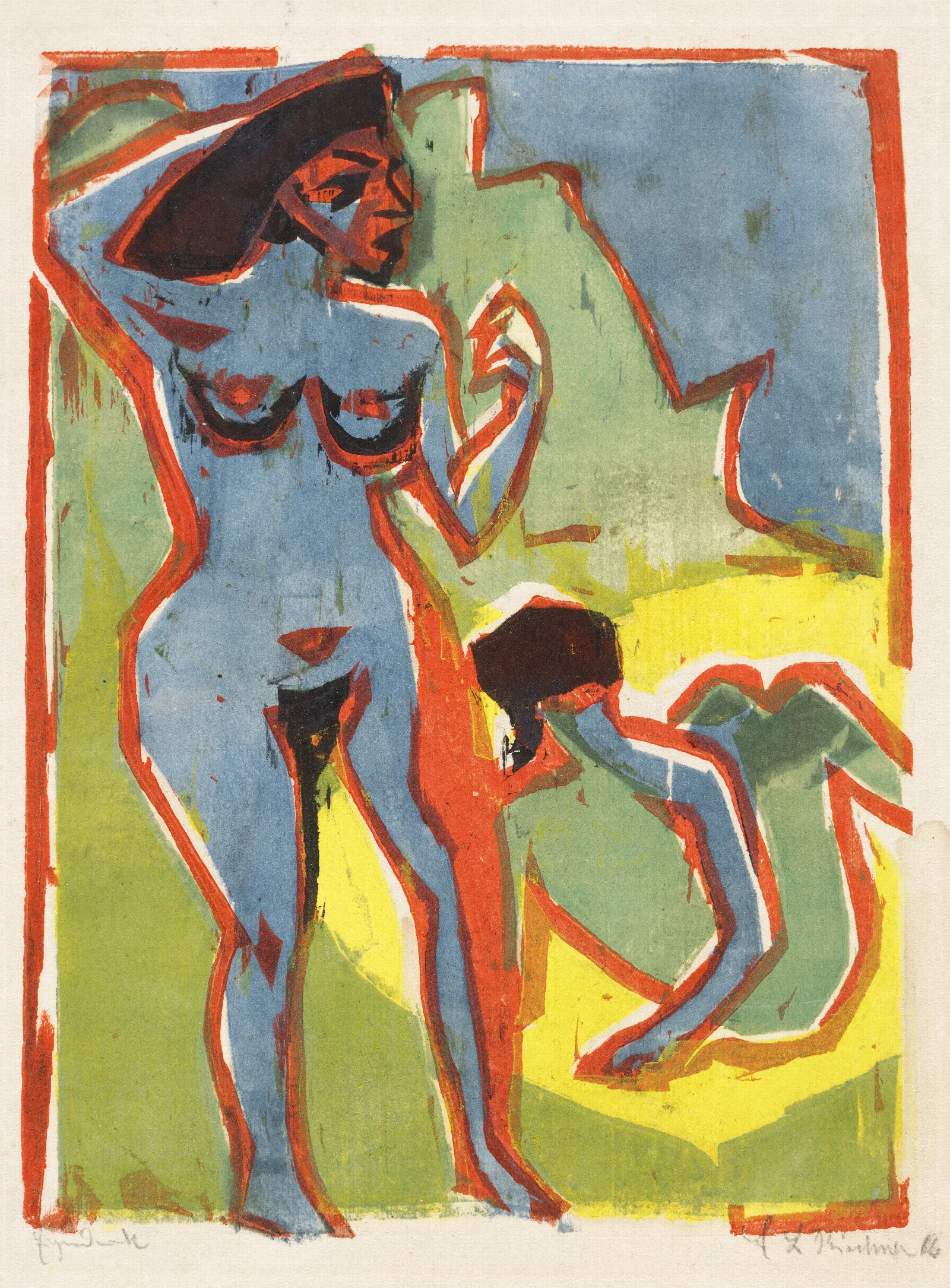 Bathing Women Moritzburg Wall Art by Ernst Ludwig Kirchner - Canvas Print