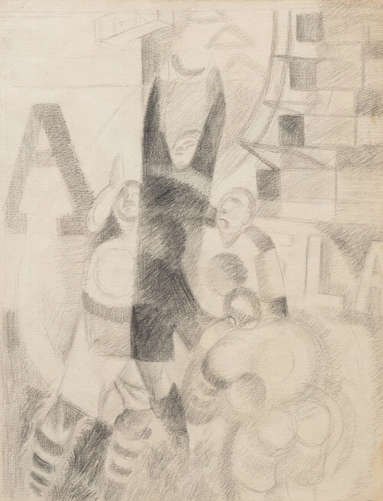 Etude Pour Lequipe De Cardiff Wall Art by Robert Delaunay - Canvas Print