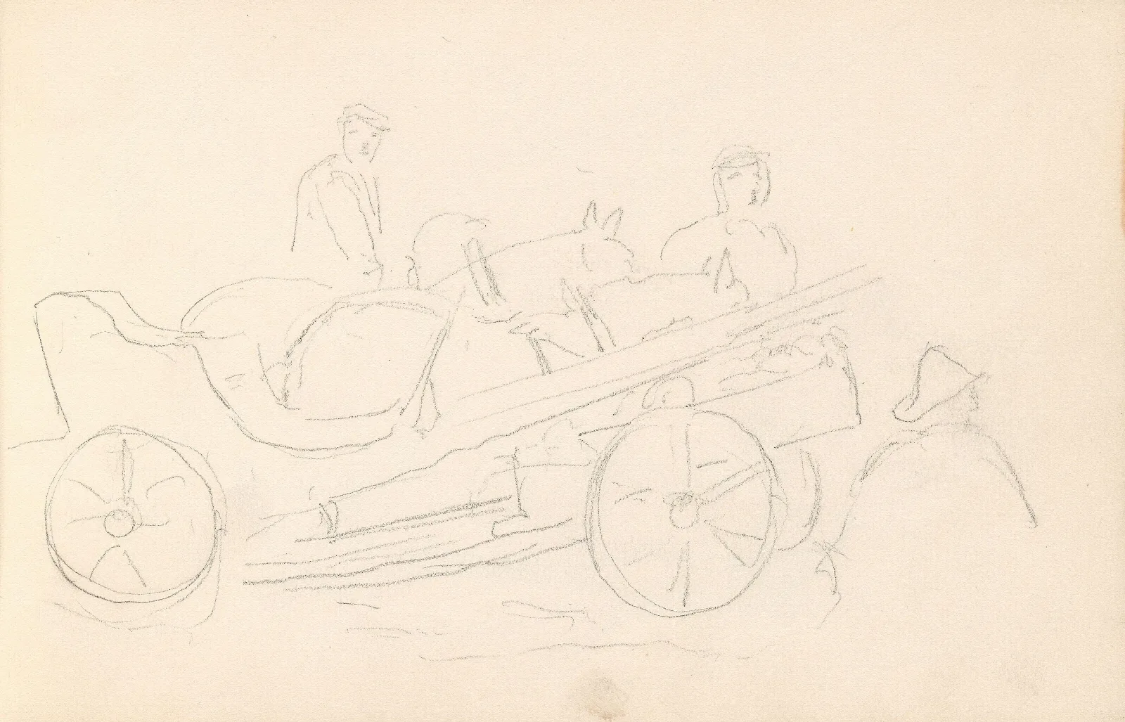 Drawings Of Carriages And Figures Wall Art by Adolph Tidemand - Canvas Print