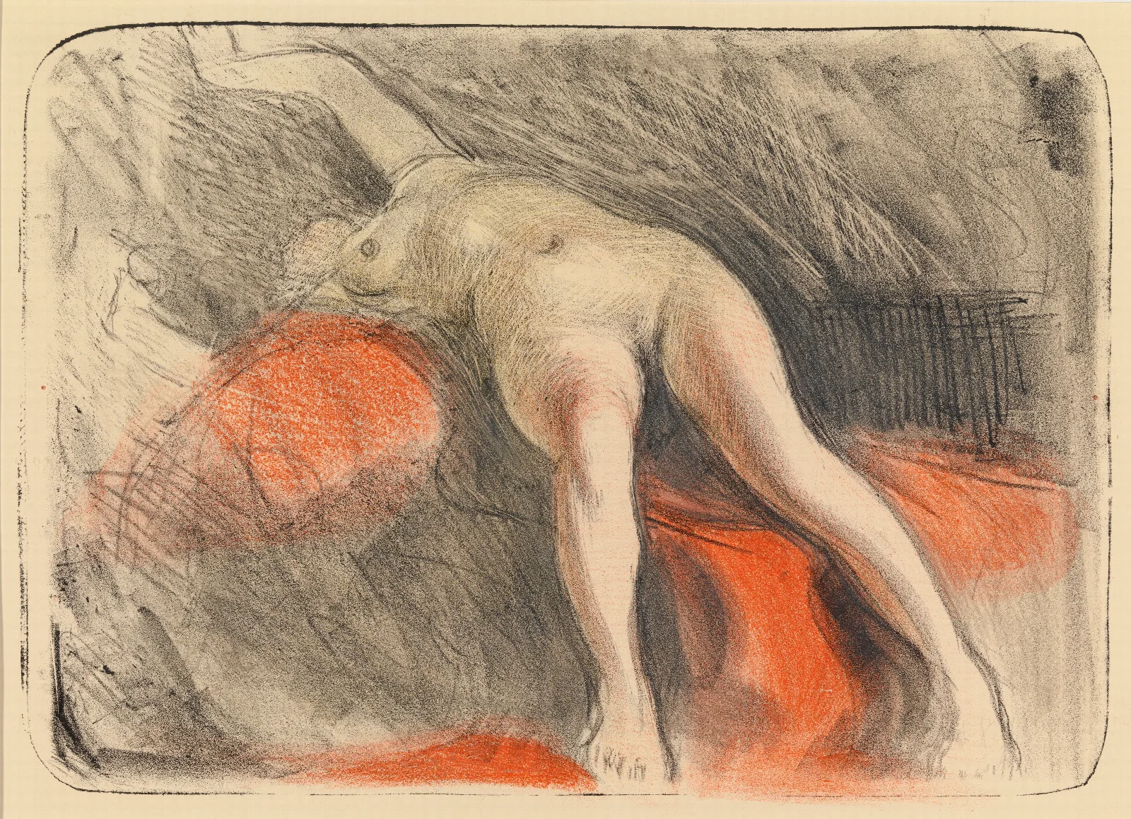 Reclining Nude 16 Wall Art by Magnus Enckell - Canvas Print