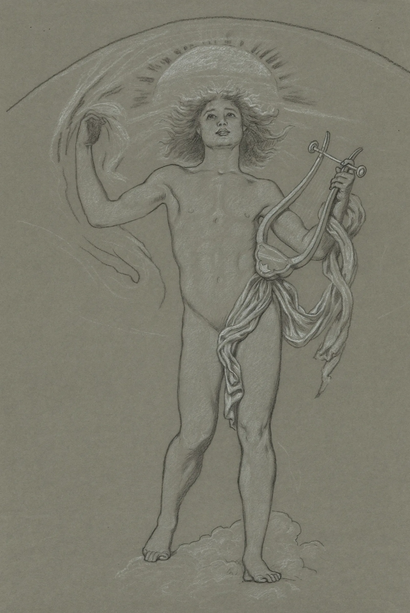 Study For Apollo 4 Wall Art by Elihu Vedder - Canvas Print