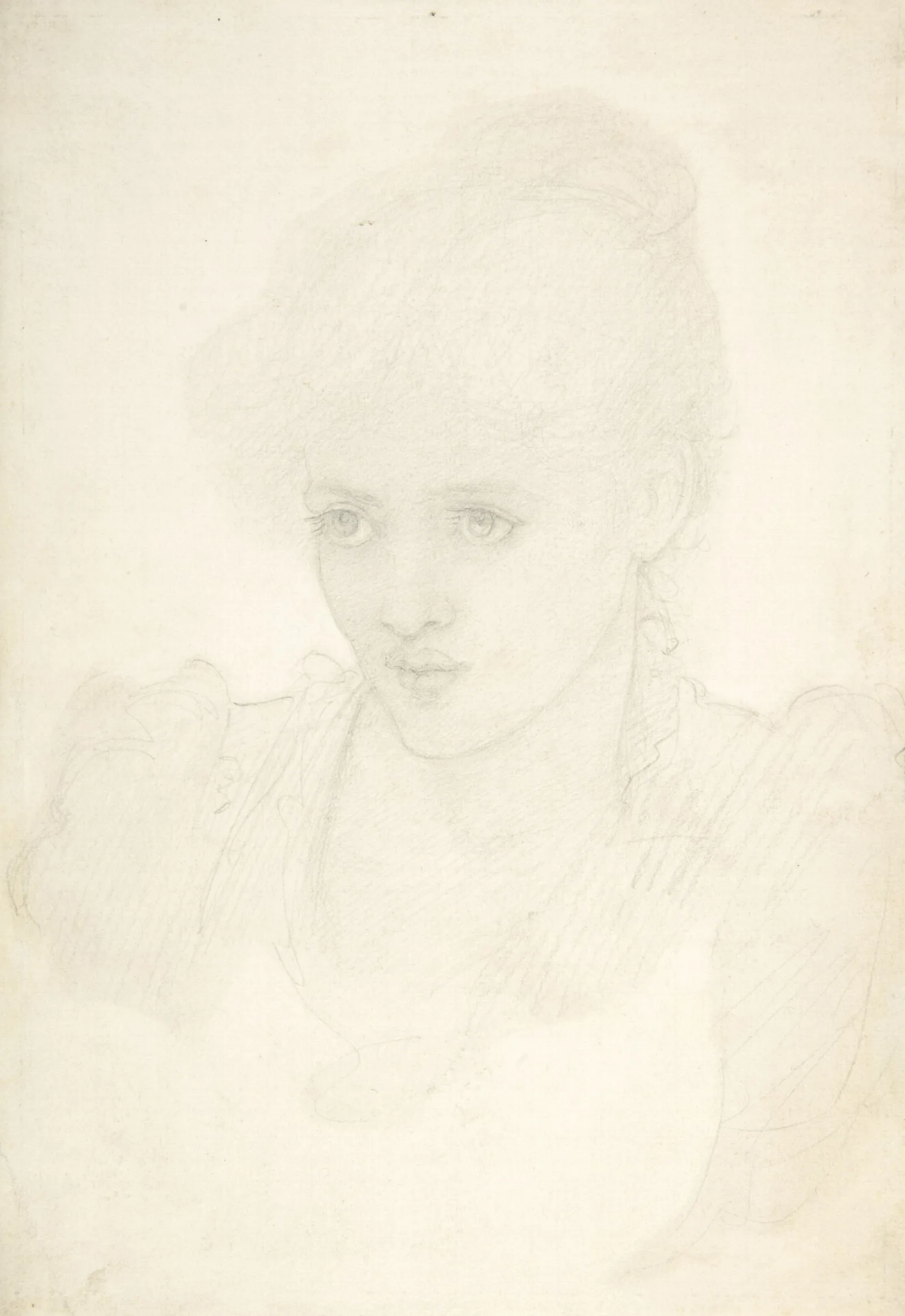 Portrait Of A Young Girl 19 Wall Art by Sir Edward Coley Burne-Jones - Canvas Print