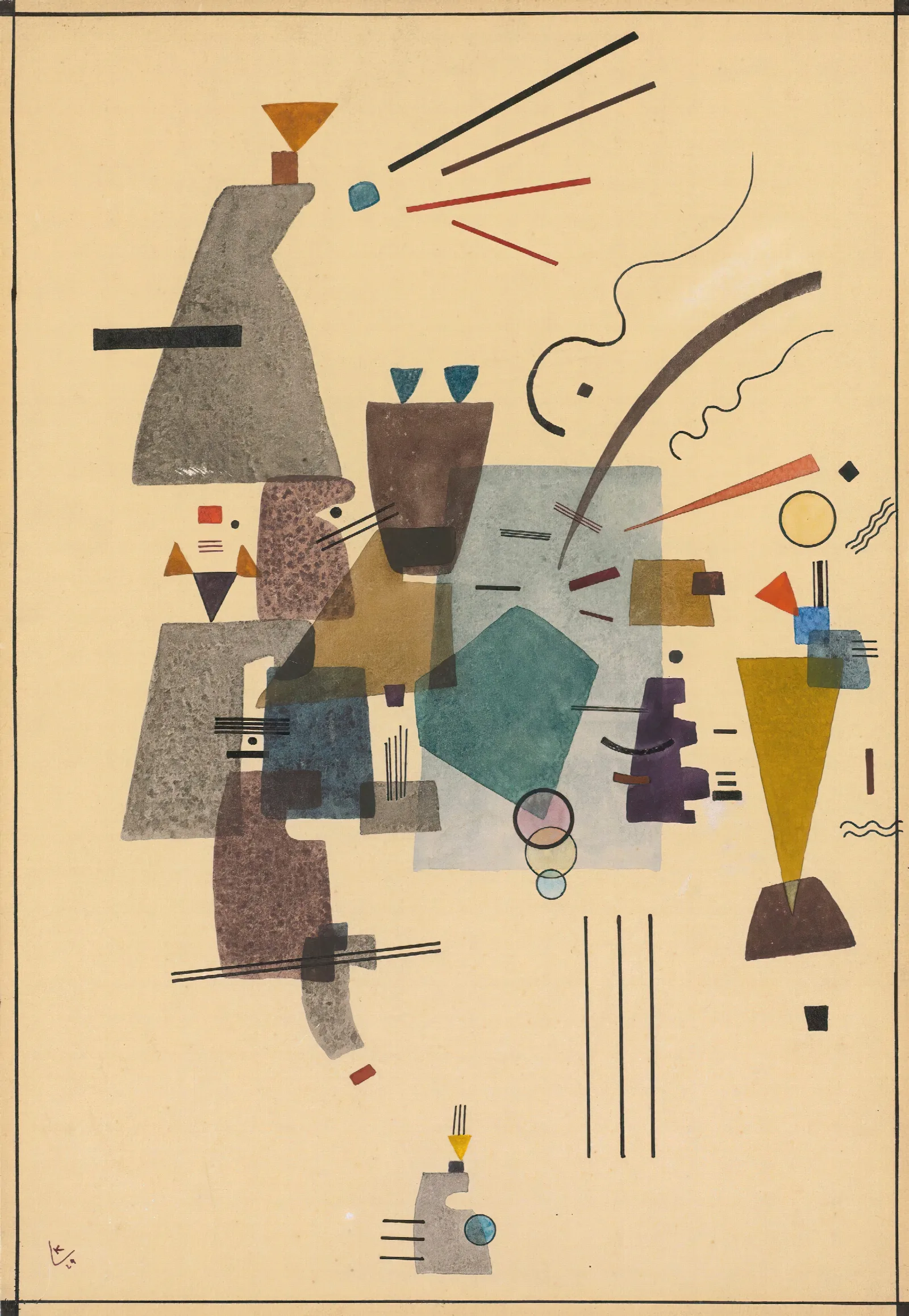 Gewarmtes Kuhl Warmed Cool 2 Wall Art by Wassily Kandinsky - Canvas Print