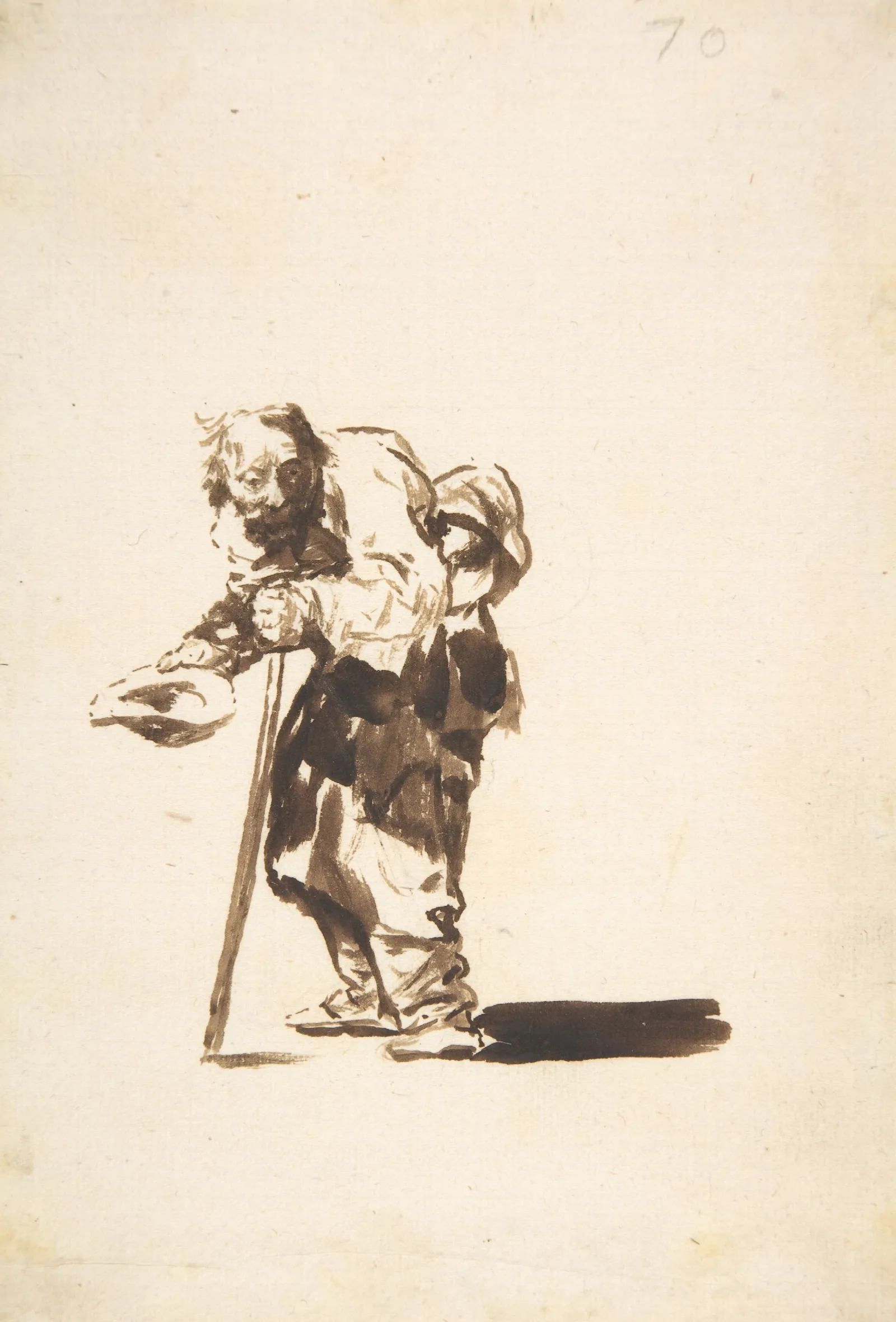 Beggar With A Staff In His Left Hand Wall Art by Francisco de Goya - Canvas Print