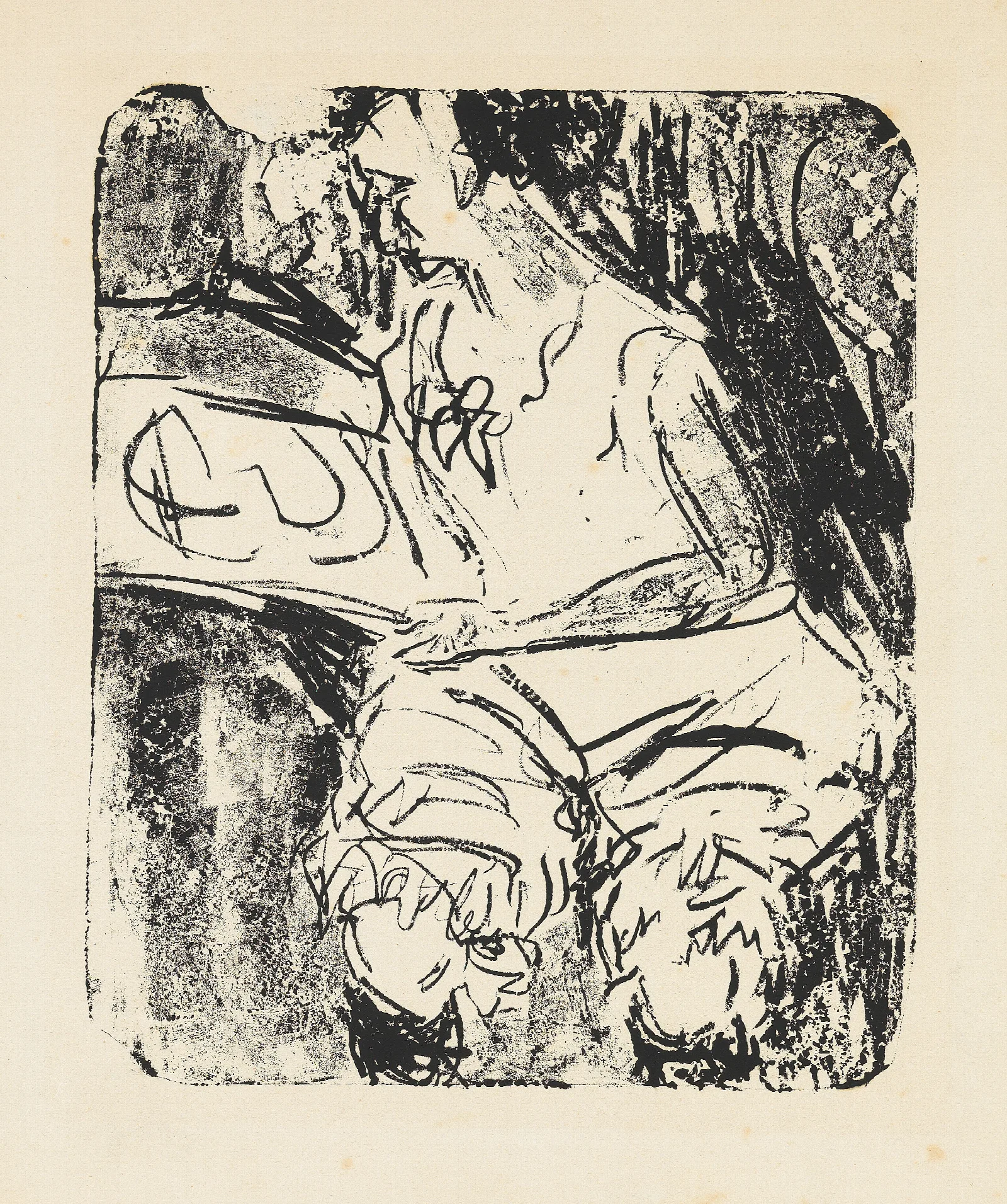 Graphik Besehendes Madchen Wall Art by Ernst Ludwig Kirchner - Canvas Print