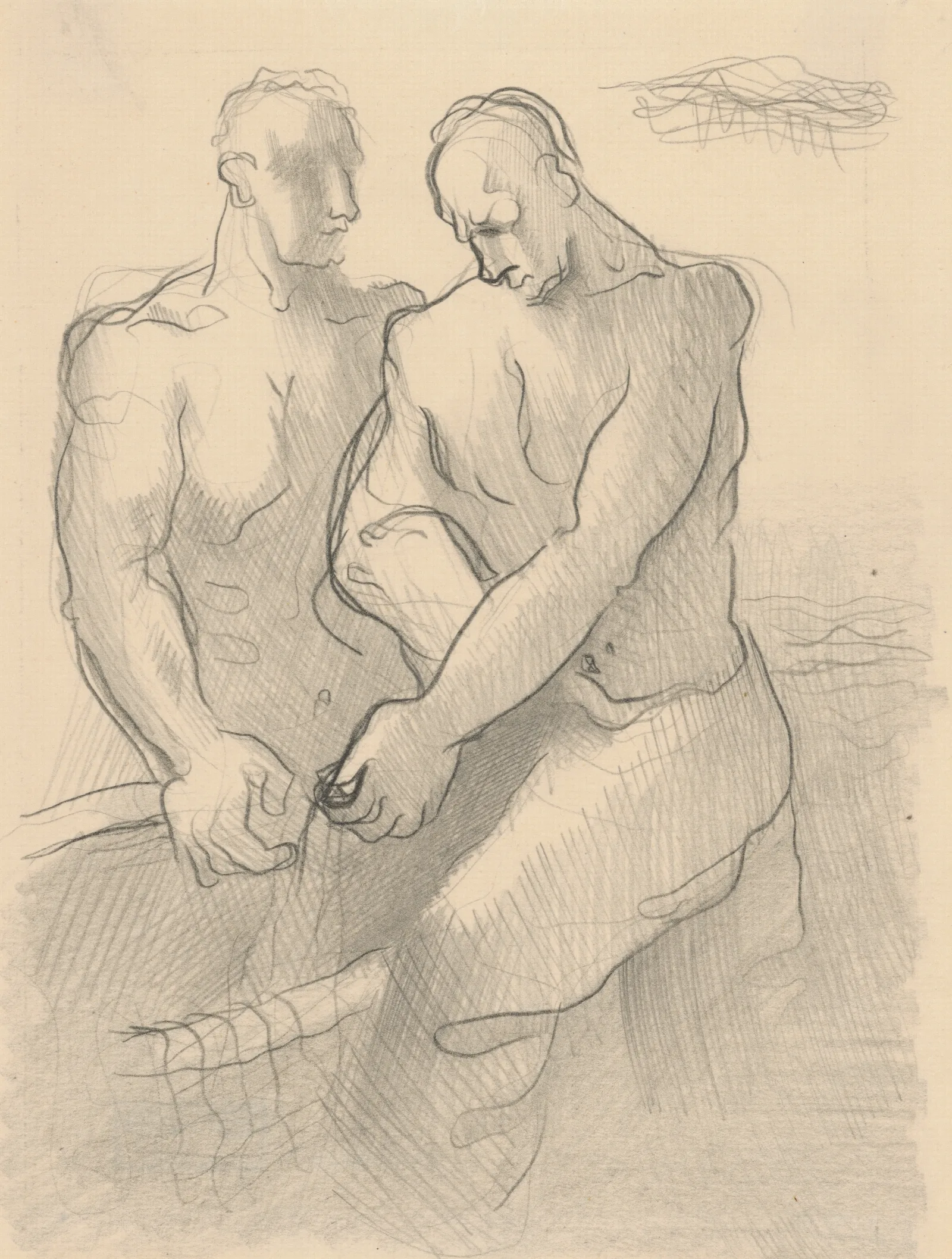 Two Fishermen 2 Wall Art by Mikuláš Galanda - Canvas Print