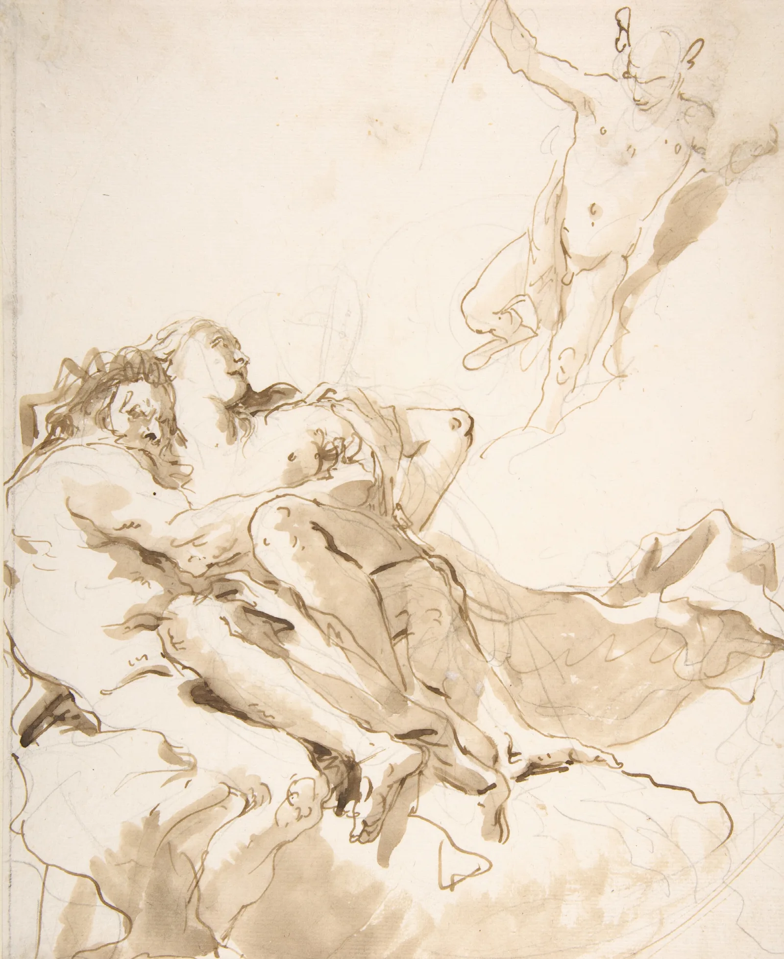Mercury Appearing To A Marine Deity And A Nymph Wall Art by Giovanni Battista Tiepolo - Canvas Print