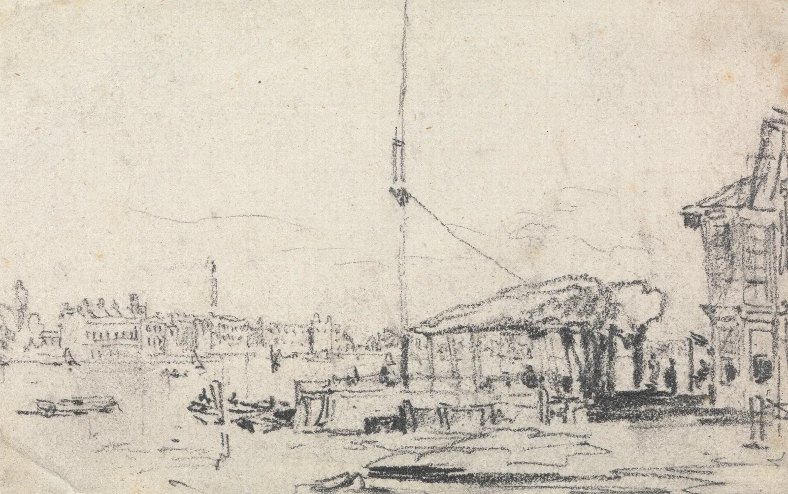 A View Of The Scheldt Wall Art by David Cox - Canvas Print