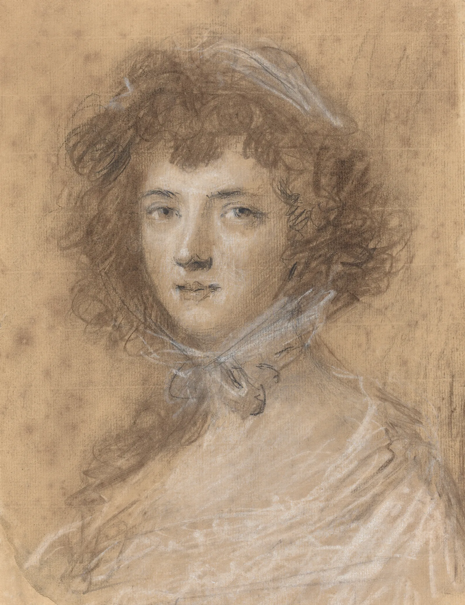 Head And Bust Of A Woman Wall Art by Sir Joshua Reynolds - Canvas Print