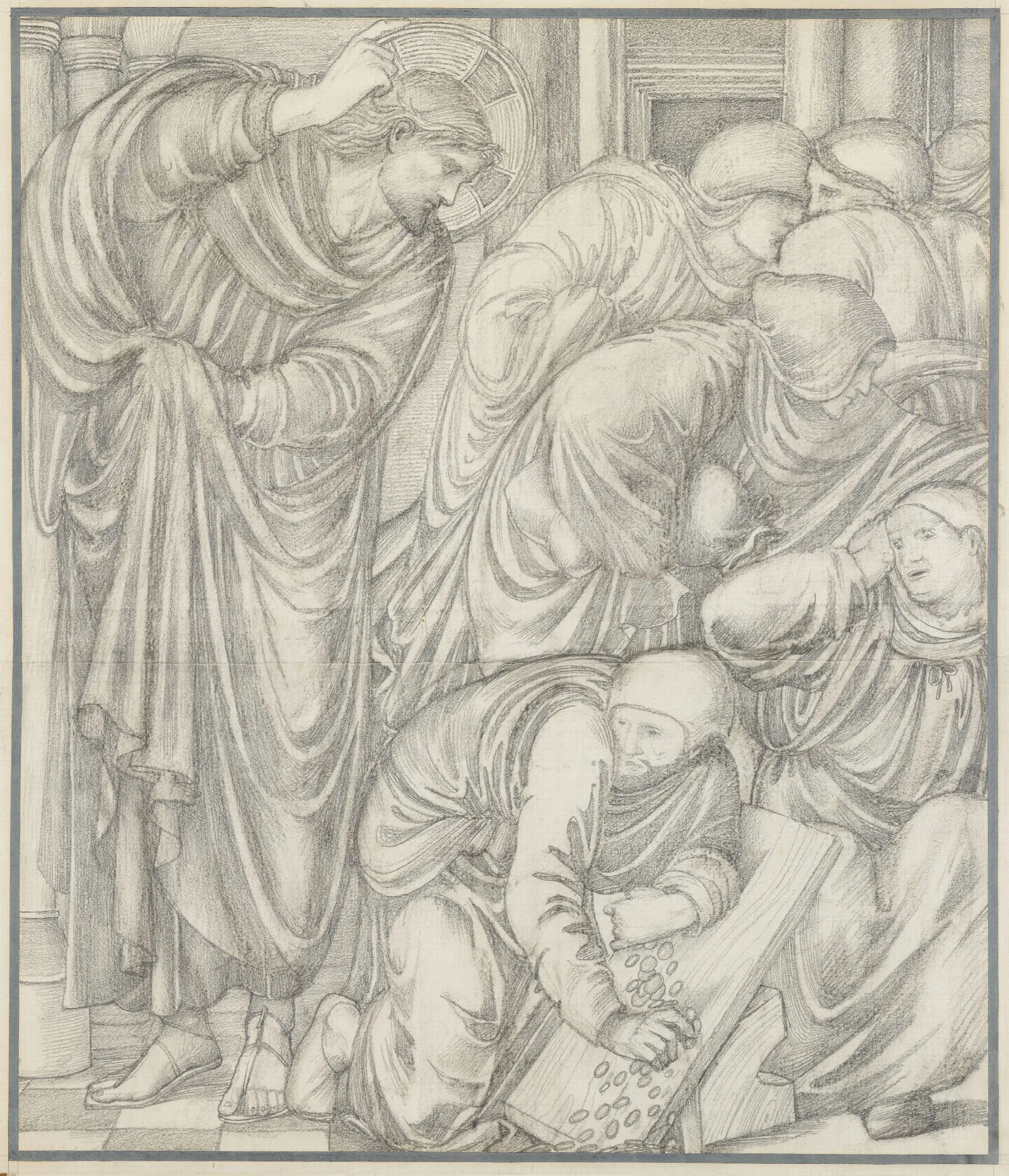 Christ Cleansing The Temple 3 Wall Art by Sir Edward Coley Burne-Jones - Canvas Print