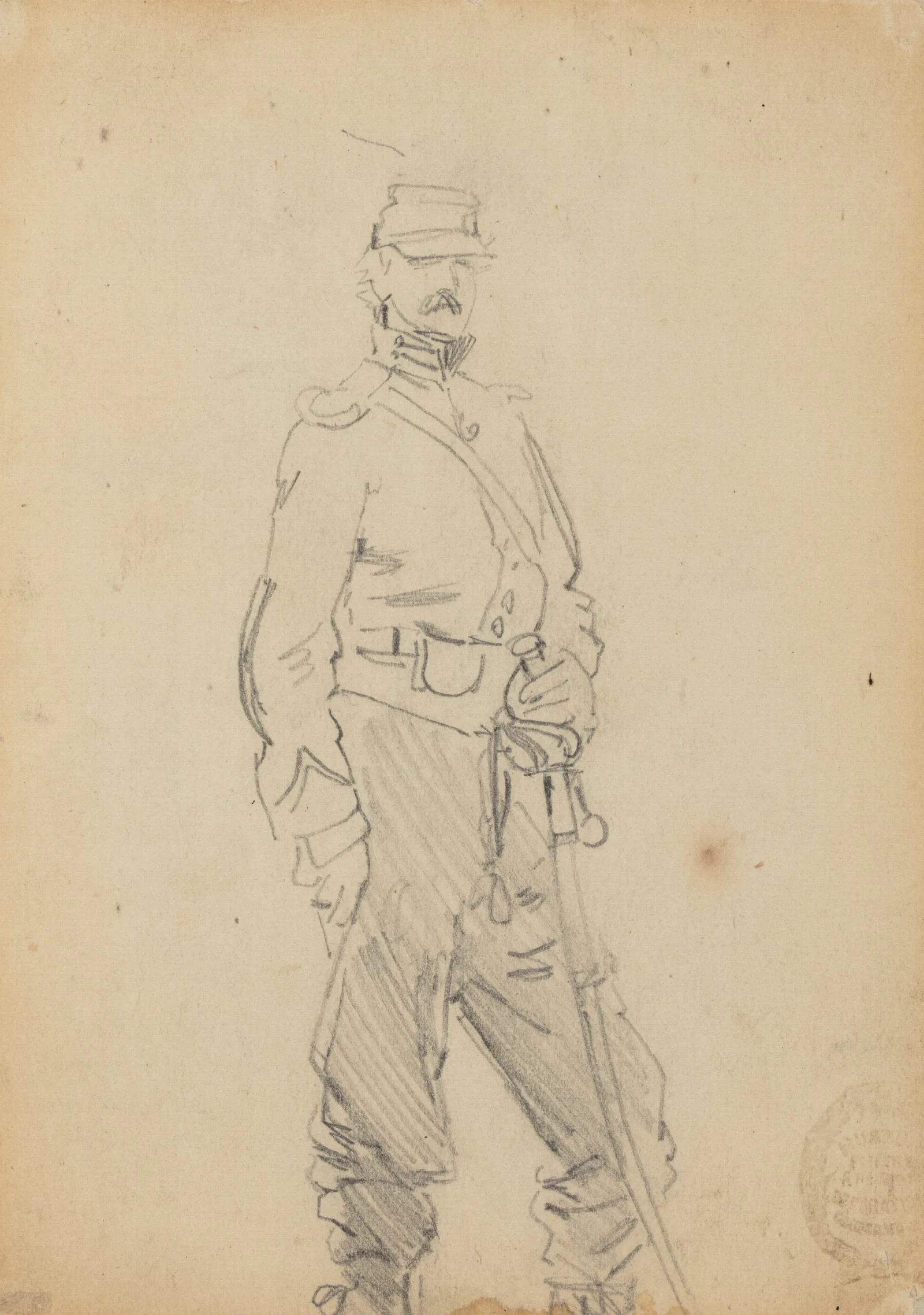Standing Officer Wall Art by Winslow Homer - Canvas Print