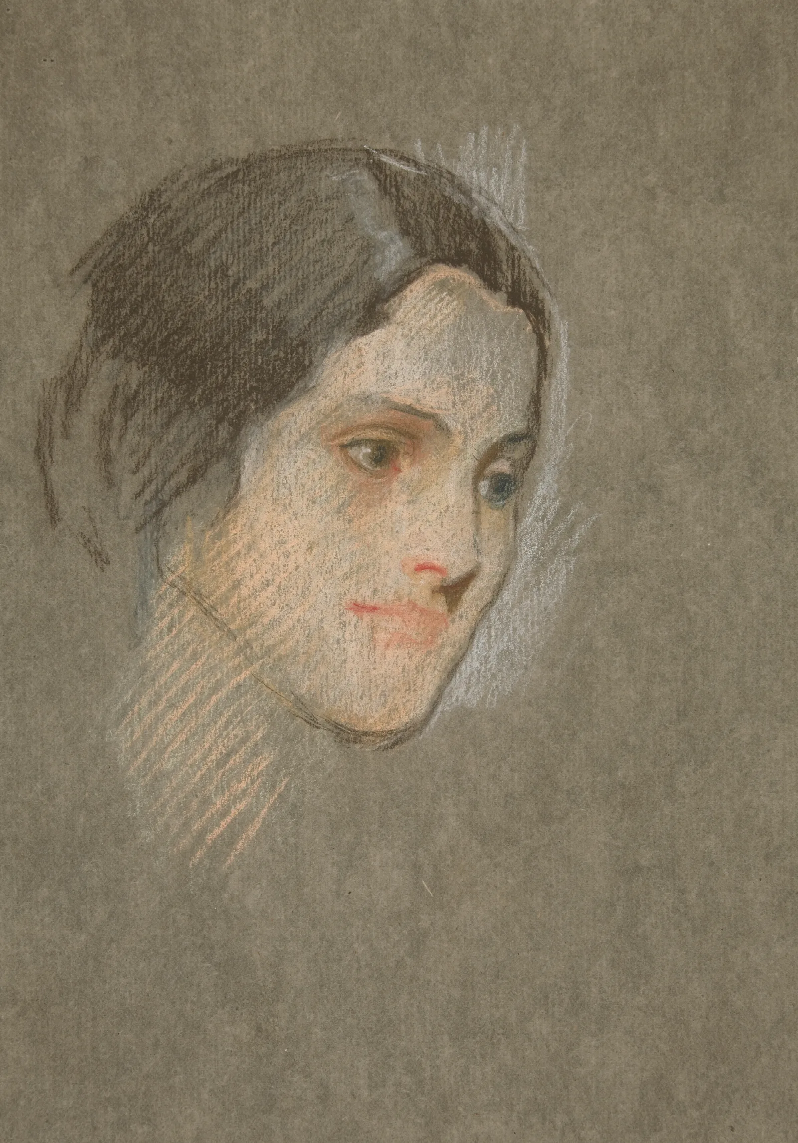 Portrait Of An Unidentified Woman 2 Wall Art by Edwin Austin Abbey - Canvas Print