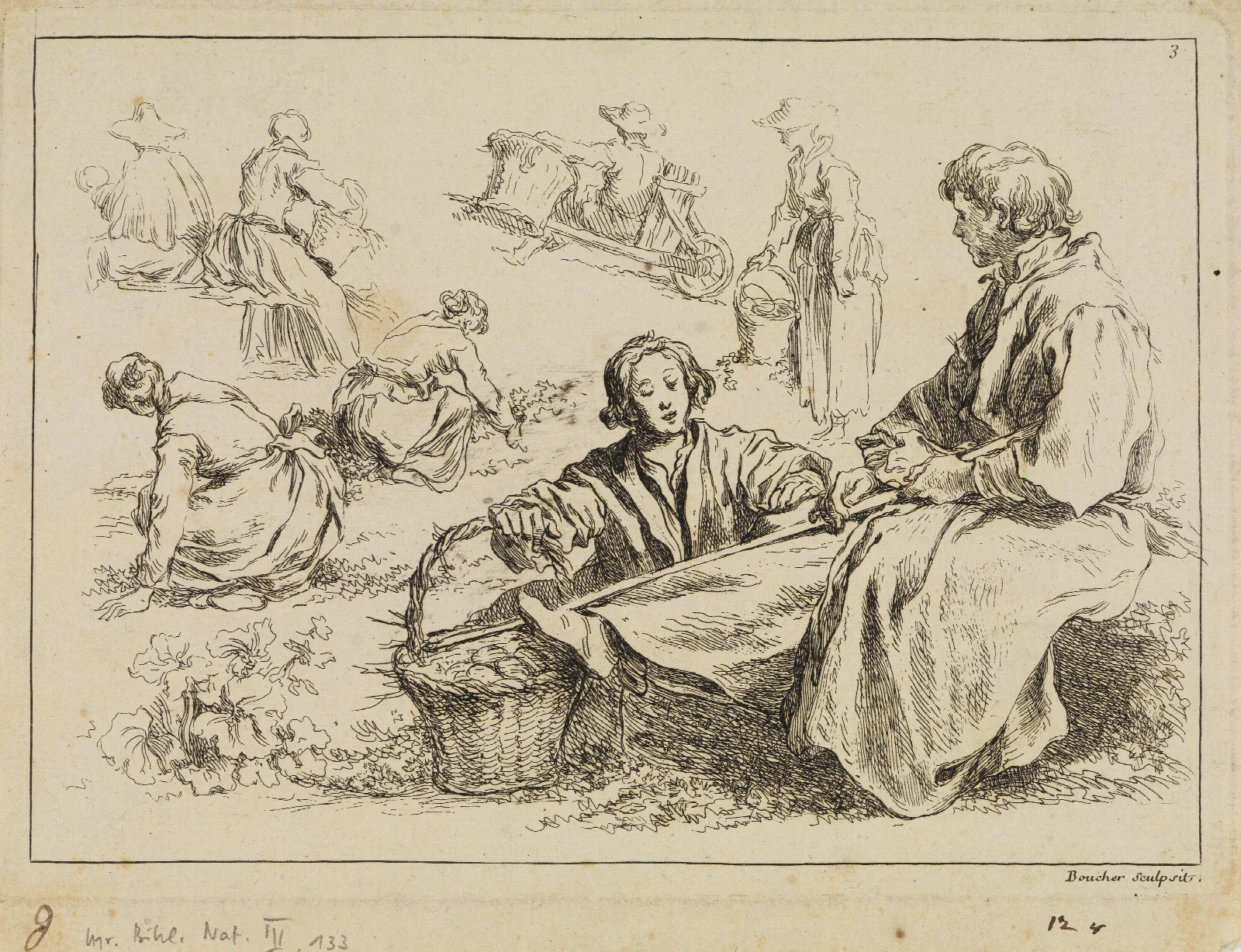 Figure Studies 43 Wall Art by François Boucher - Canvas Print