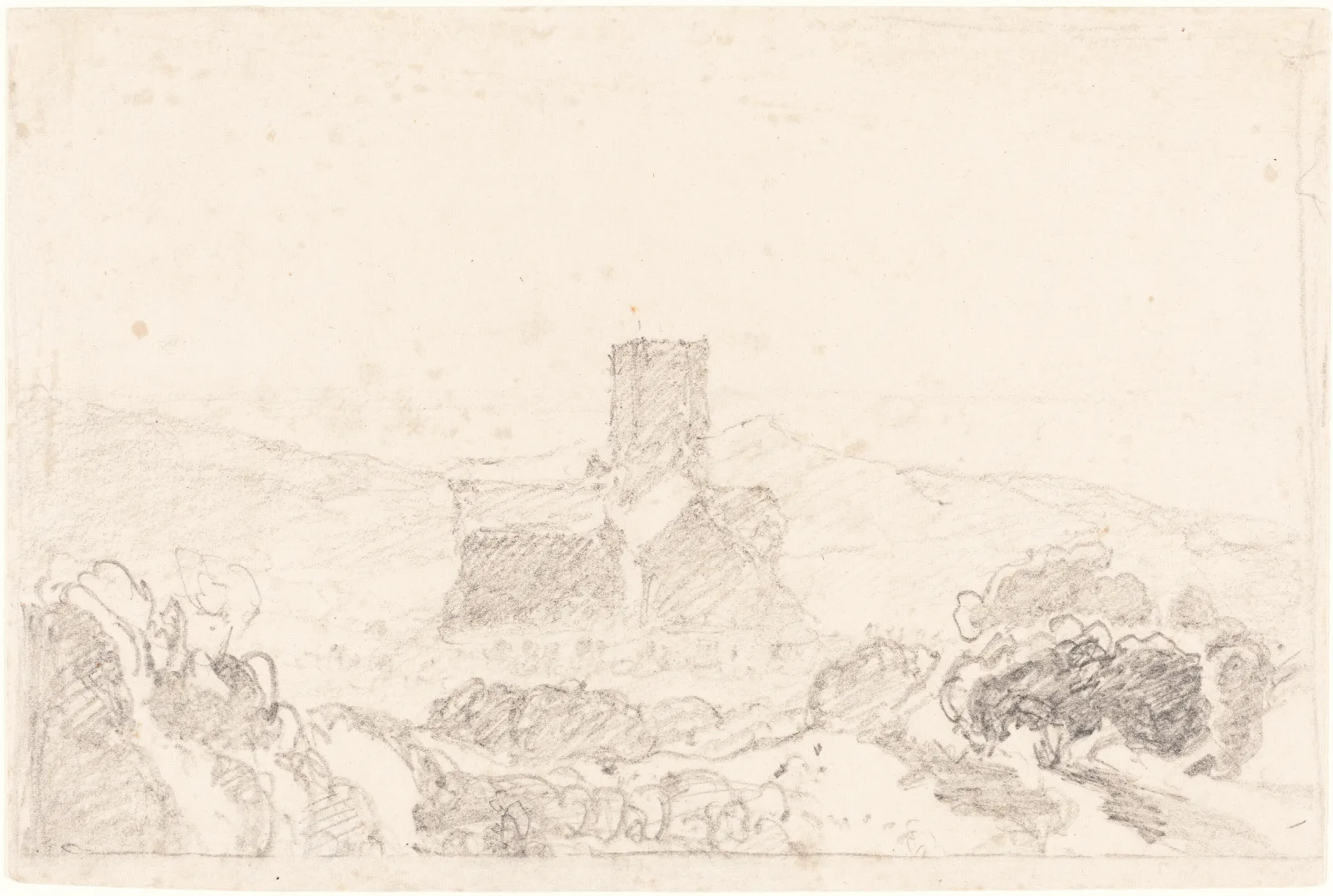 Landscape With Church Wall Art by John Sell Cotman - Canvas Print