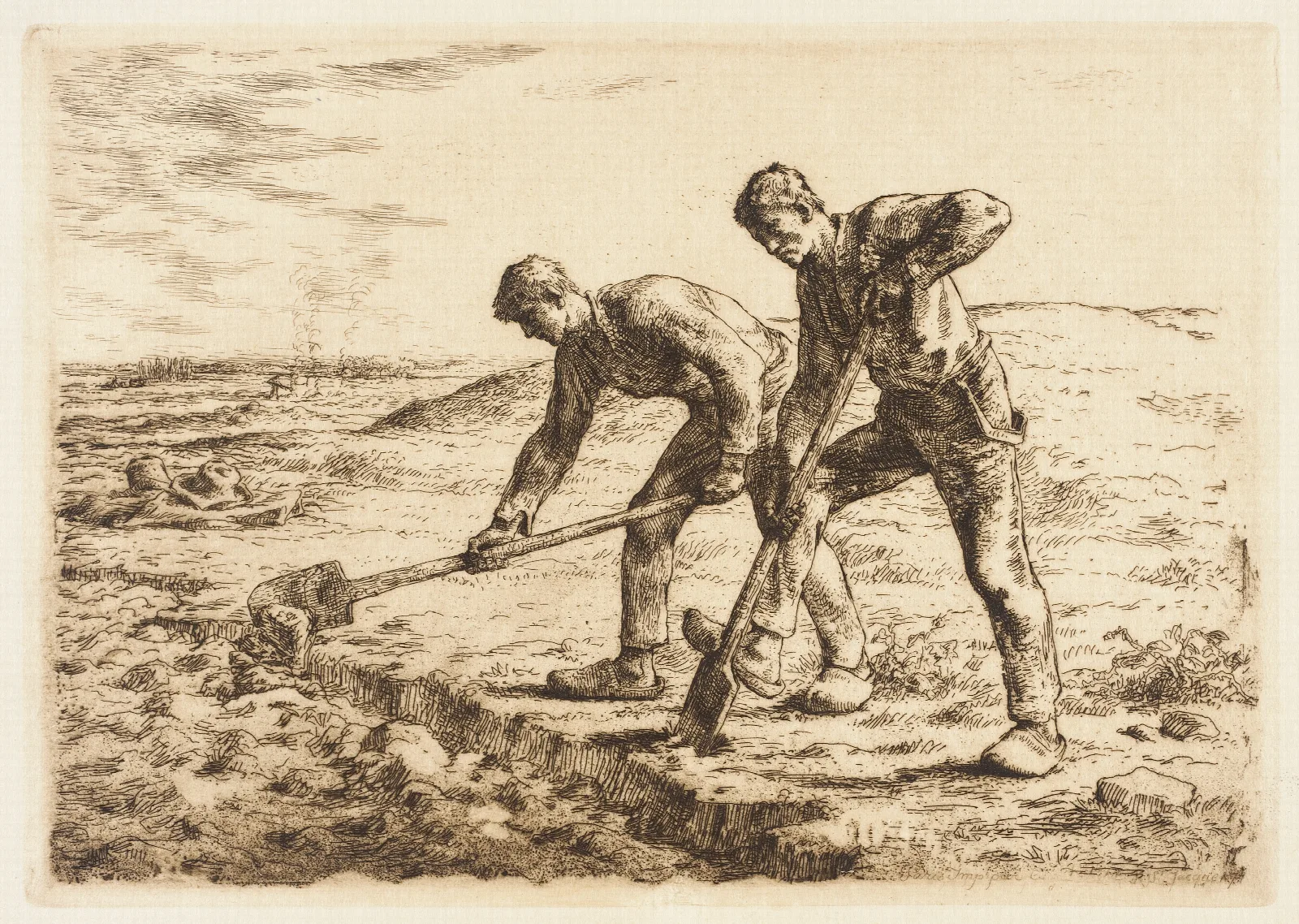Les Becheurs Wall Art by Jean-François Millet - Canvas Print