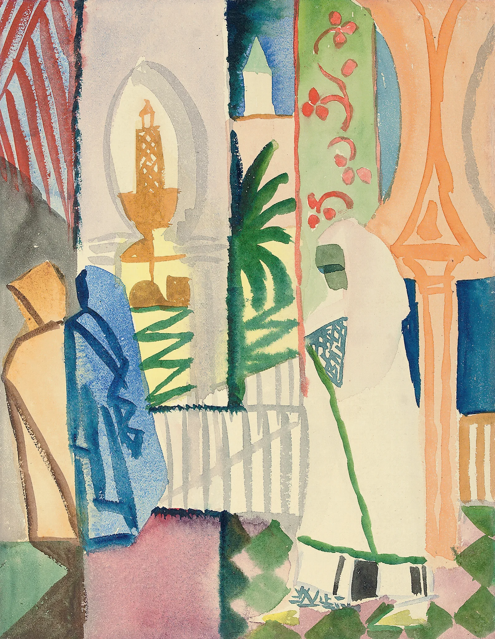 In Der Tempelhalle Wall Art by August Macke - Canvas Print