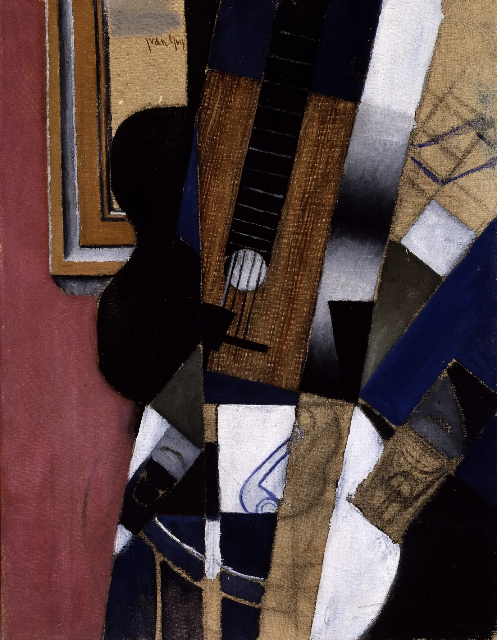 Guitar And Pipe Wall Art by Juan Gris - Canvas Print