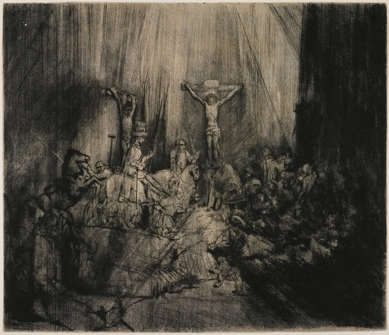 The Three Crosses Wall Art by Rembrandt van Rijn - Canvas Print