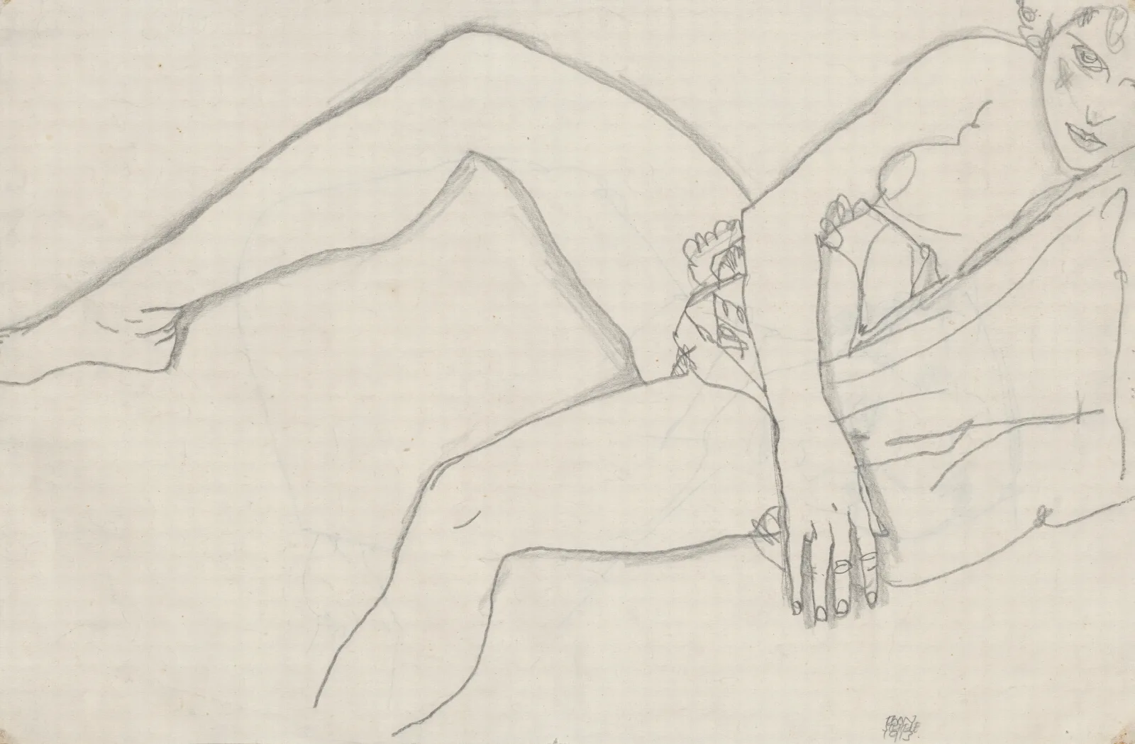 Weiblicher Akt 11 Wall Art by Egon Schiele - Canvas Print