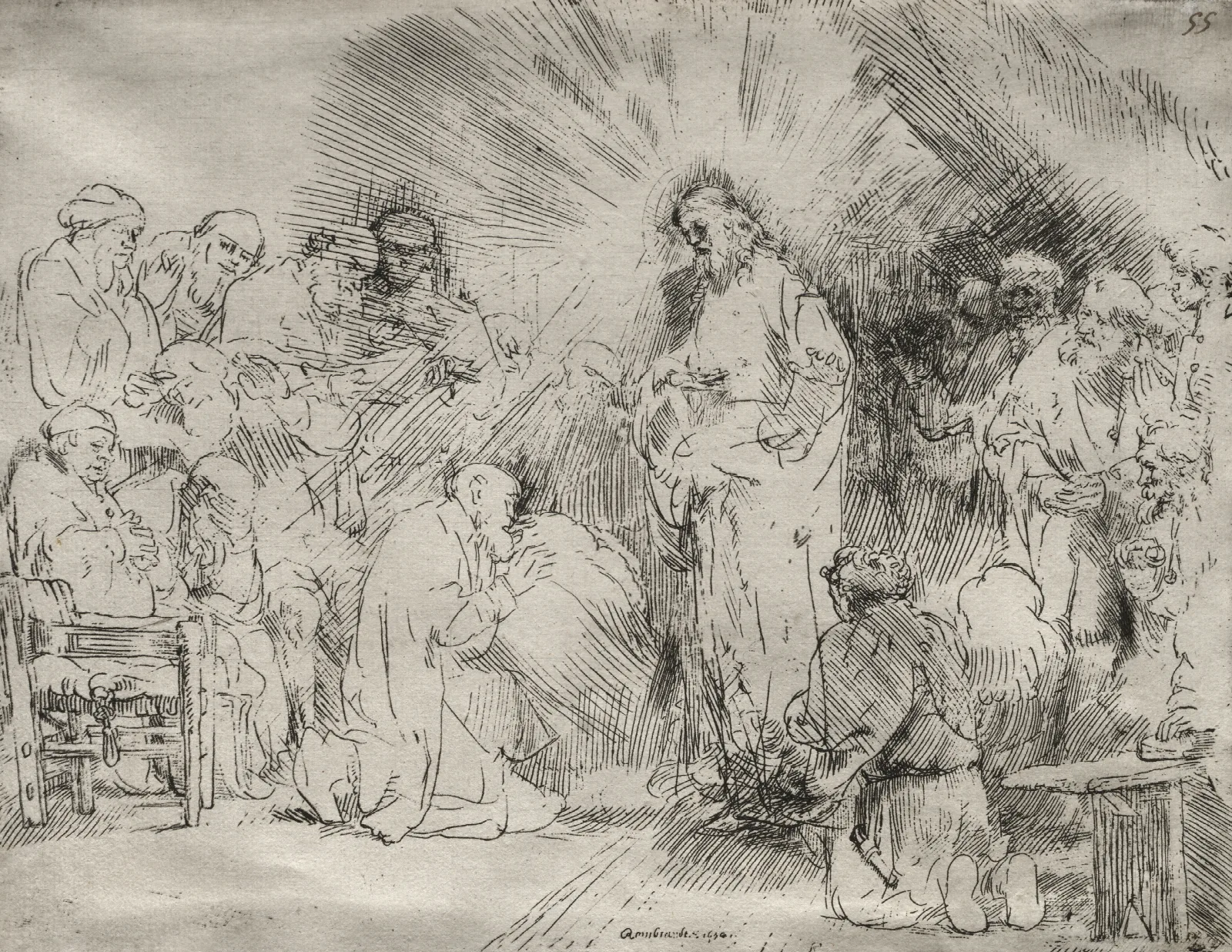 Christ Appearing To The Apostles Wall Art by Rembrandt van Rijn - Canvas Print