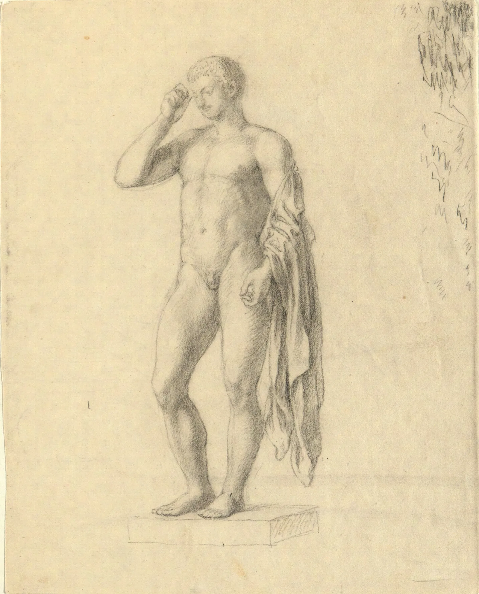 Nude Male Figure Classical Wall Art by John Trumbull - Canvas Print