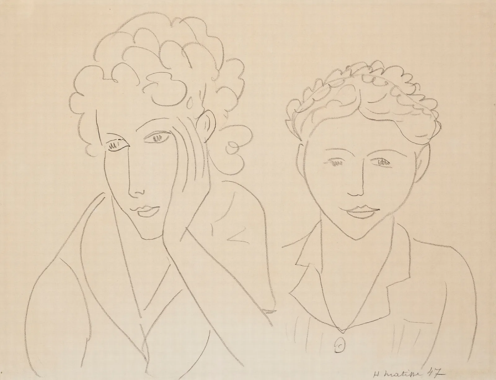 Deux Femmes 2 Wall Art by Henri Matisse - Canvas Print