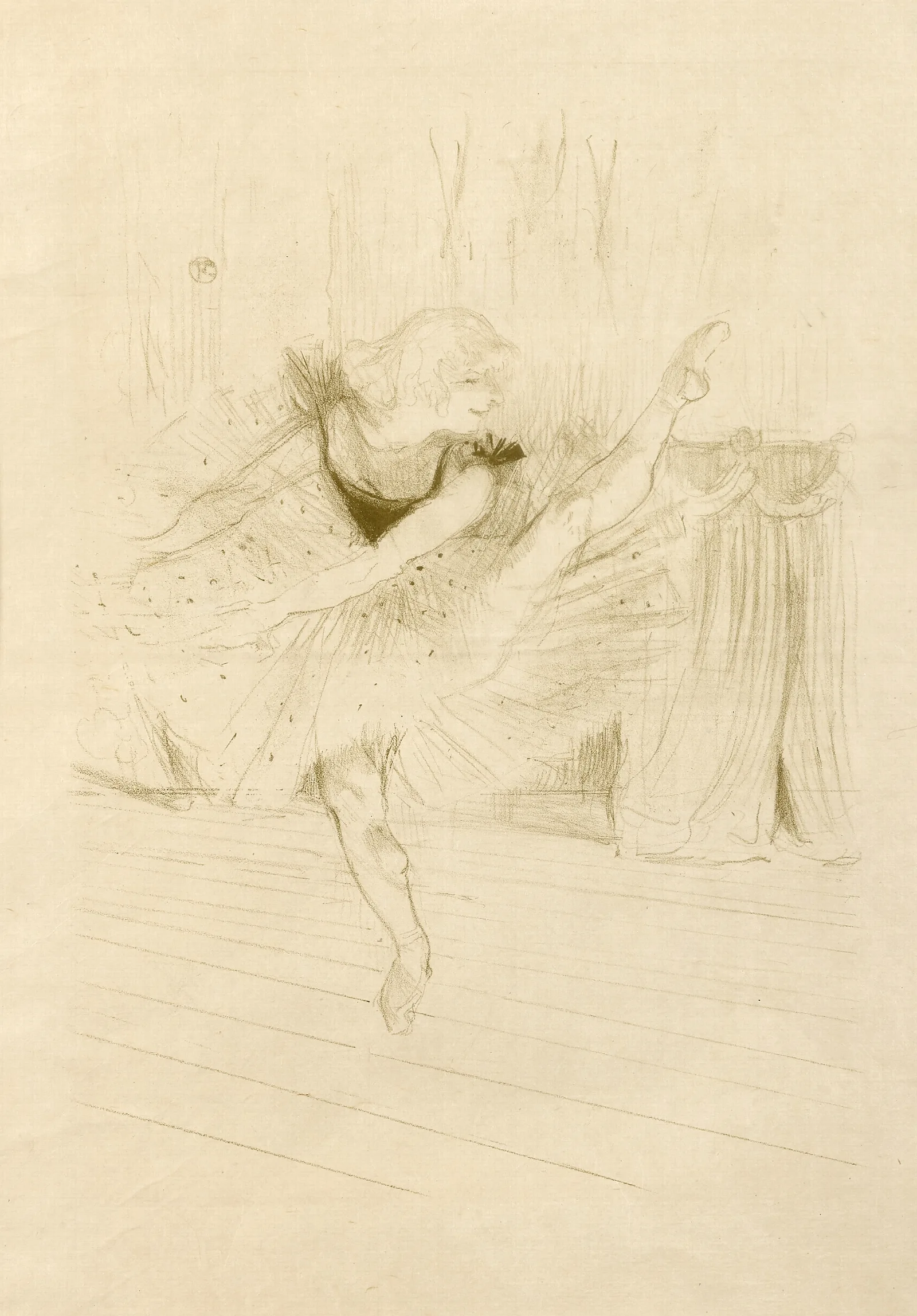 Miss Ida Heath Danseuse Anglaise 2 Wall Art by Henri de Toulouse-Lautrec - Canvas Print