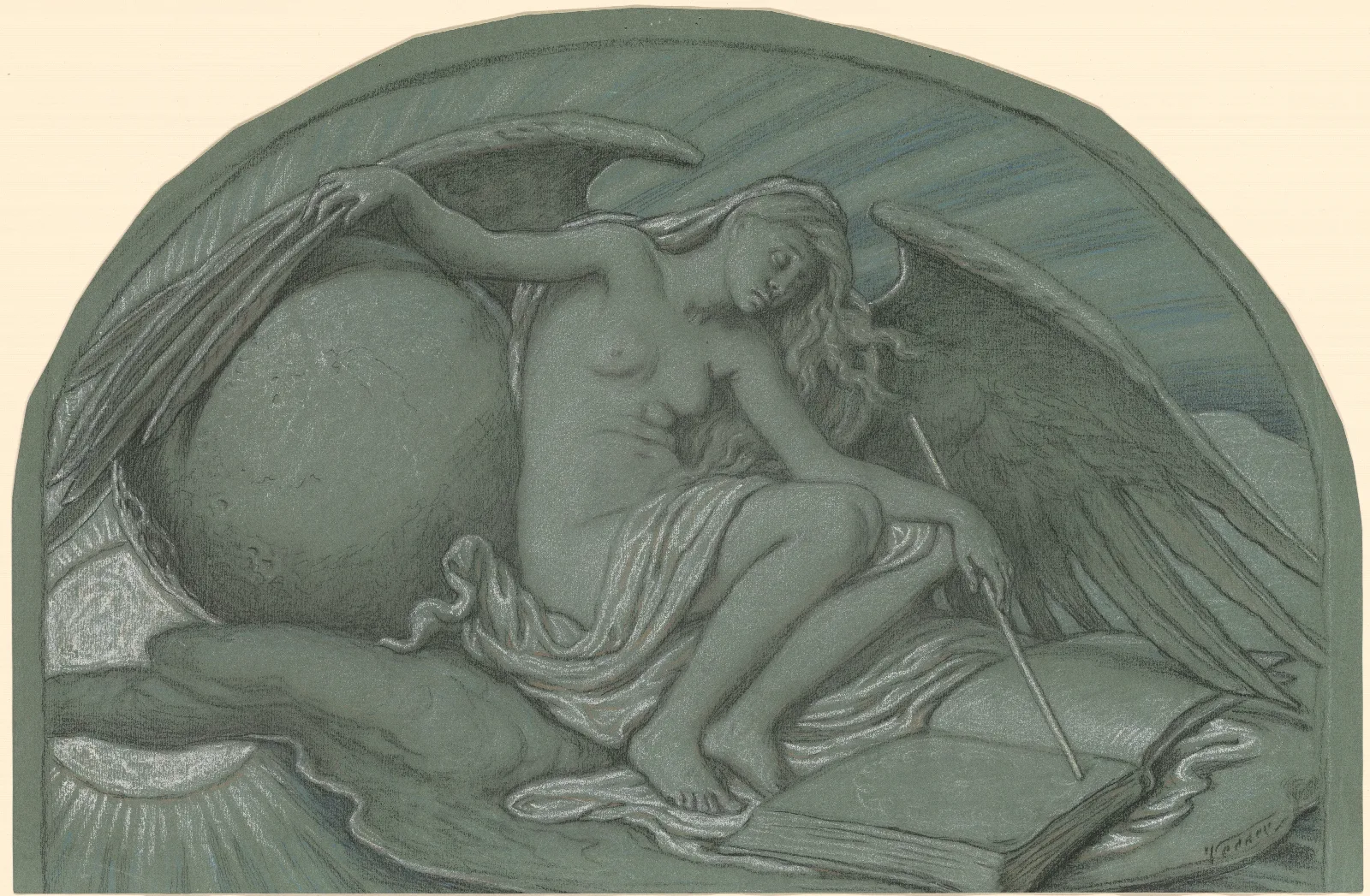 Study For The Eclipse Of The Sun By The Moon Wall Art by Elihu Vedder - Canvas Print