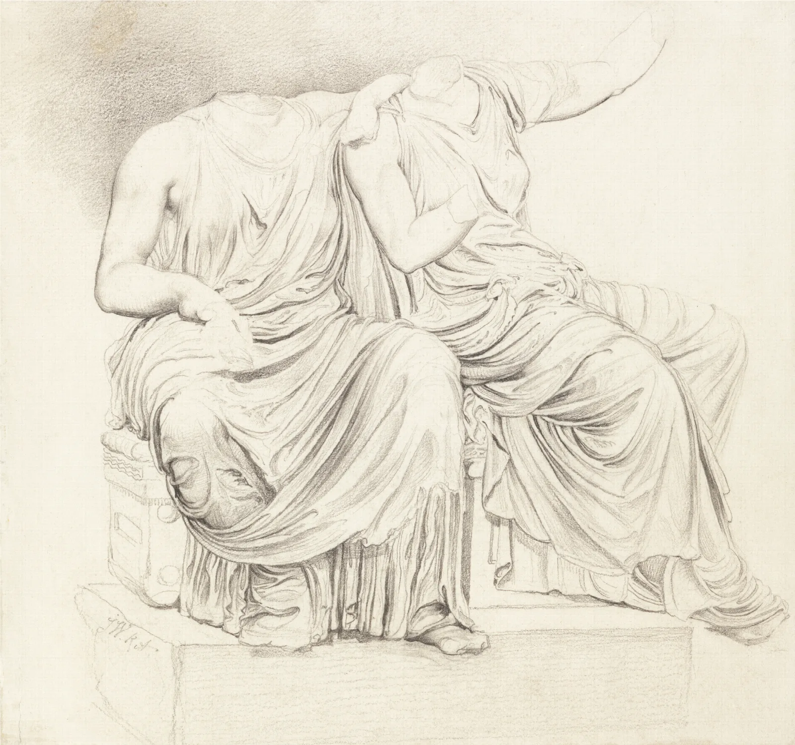 Study Of Two Headless Classical Statues Wall Art by James Ward - Canvas Print