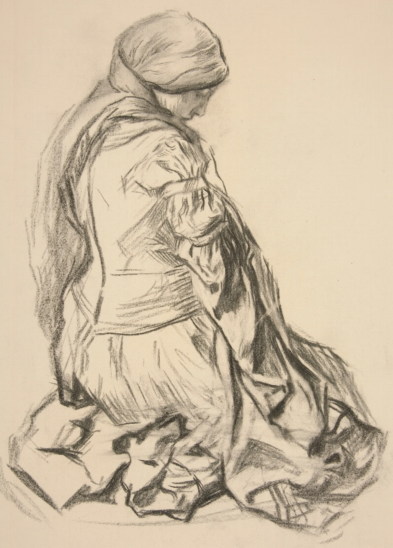Drapery Study For Galahad Departs In The Quest Of The Holy Grail Mural Series At Boston Public Library 2 Wall Art by Edwin Austin Abbey - Canvas Print