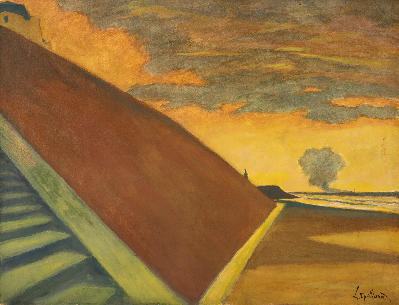 Lescalier Crepuscule Jaune Wall Art by Léon Spilliaert - Canvas Print