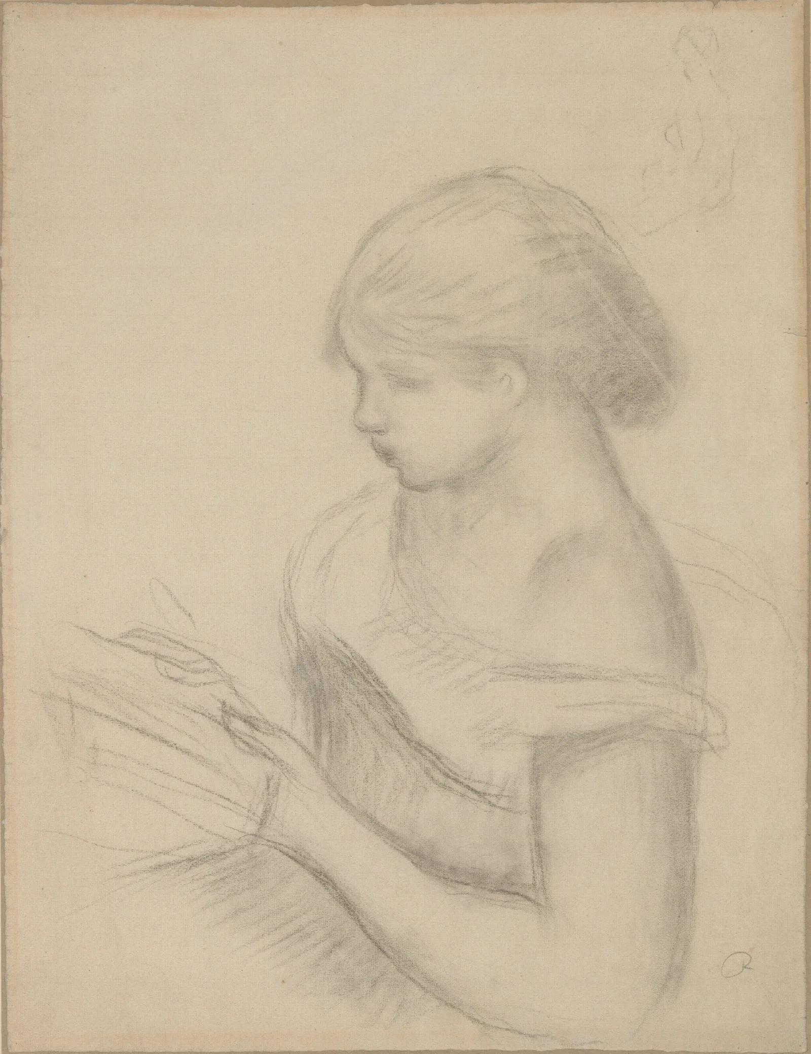 A Girl Reading 2 Wall Art by Pierre-Auguste Renoir - Canvas Print