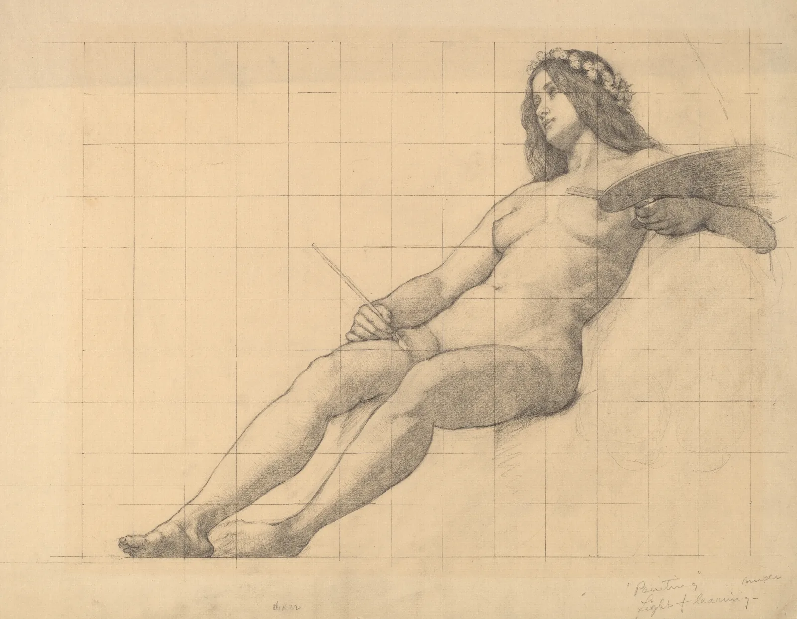Reclining Female Nude Study For Painting Wall Art by Kenyon Cox - Canvas Print