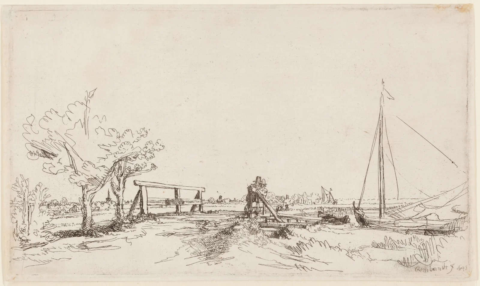 Jan Six Bridge Wall Art by Rembrandt van Rijn - Canvas Print