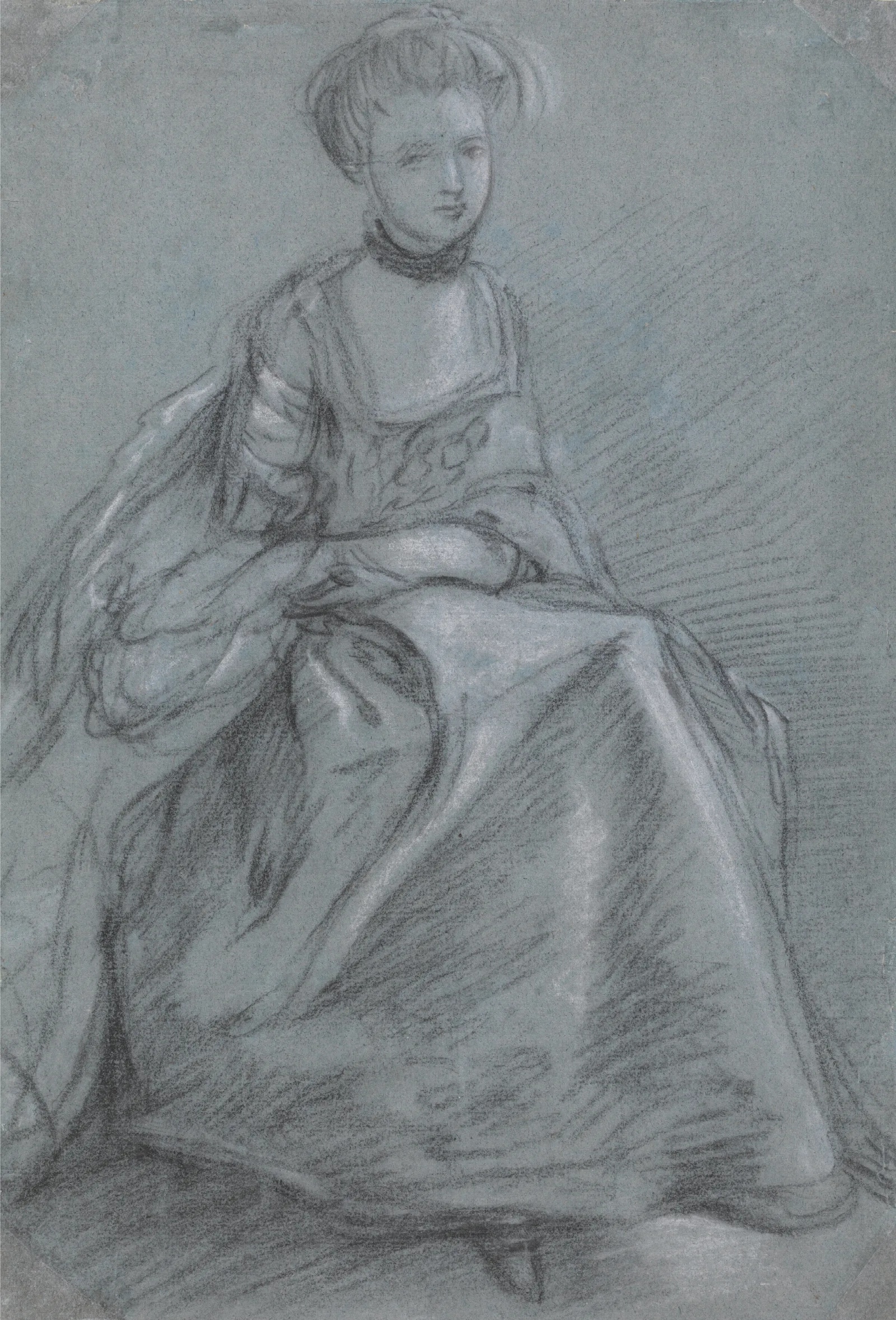 A Woman Seated Wall Art by Thomas Gainsborough - Canvas Print